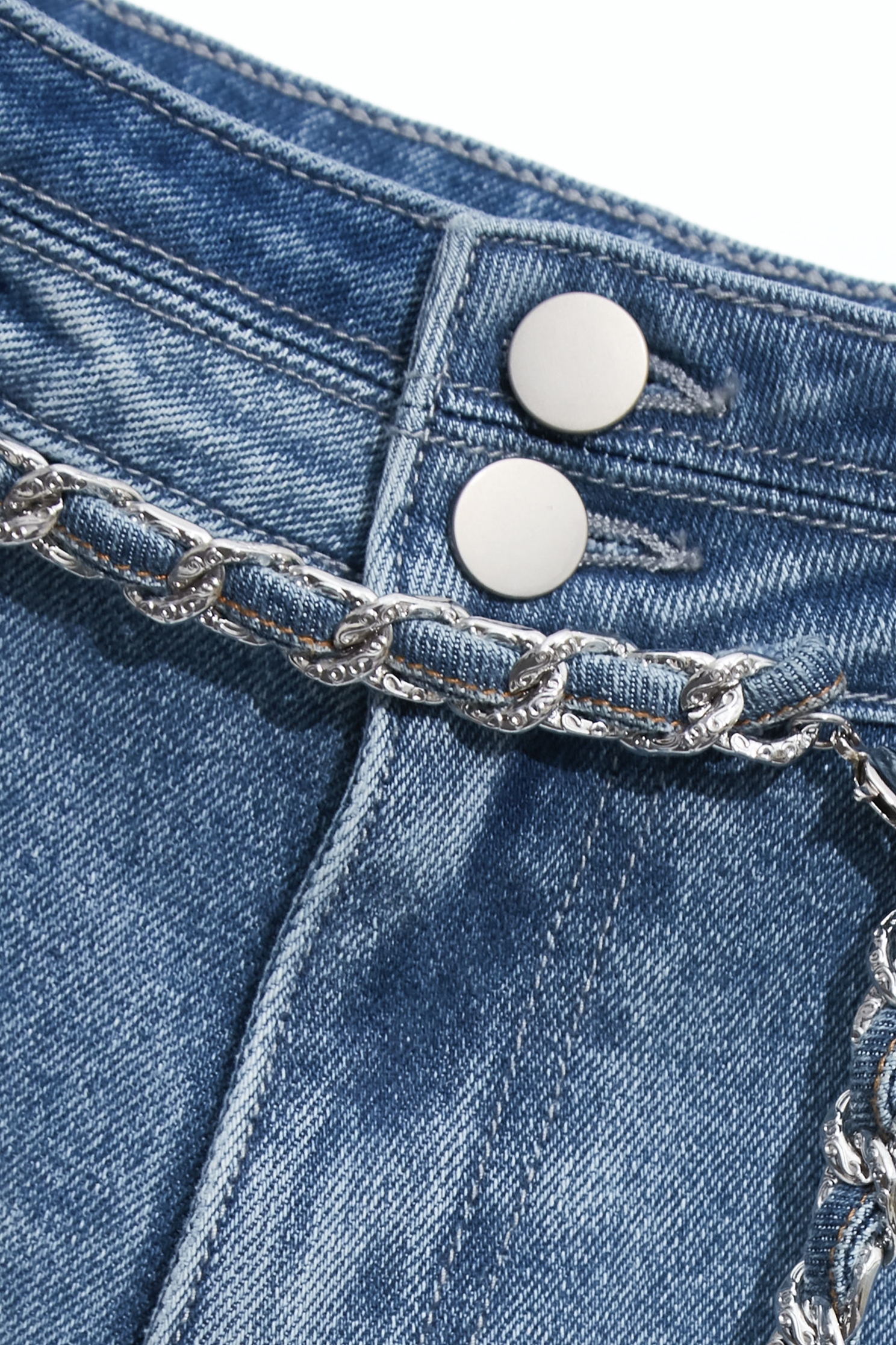 Braided Chain Belt JeansBraided Chain Belt Jeans,Season (SS) Look,Denim,Jeans,pants