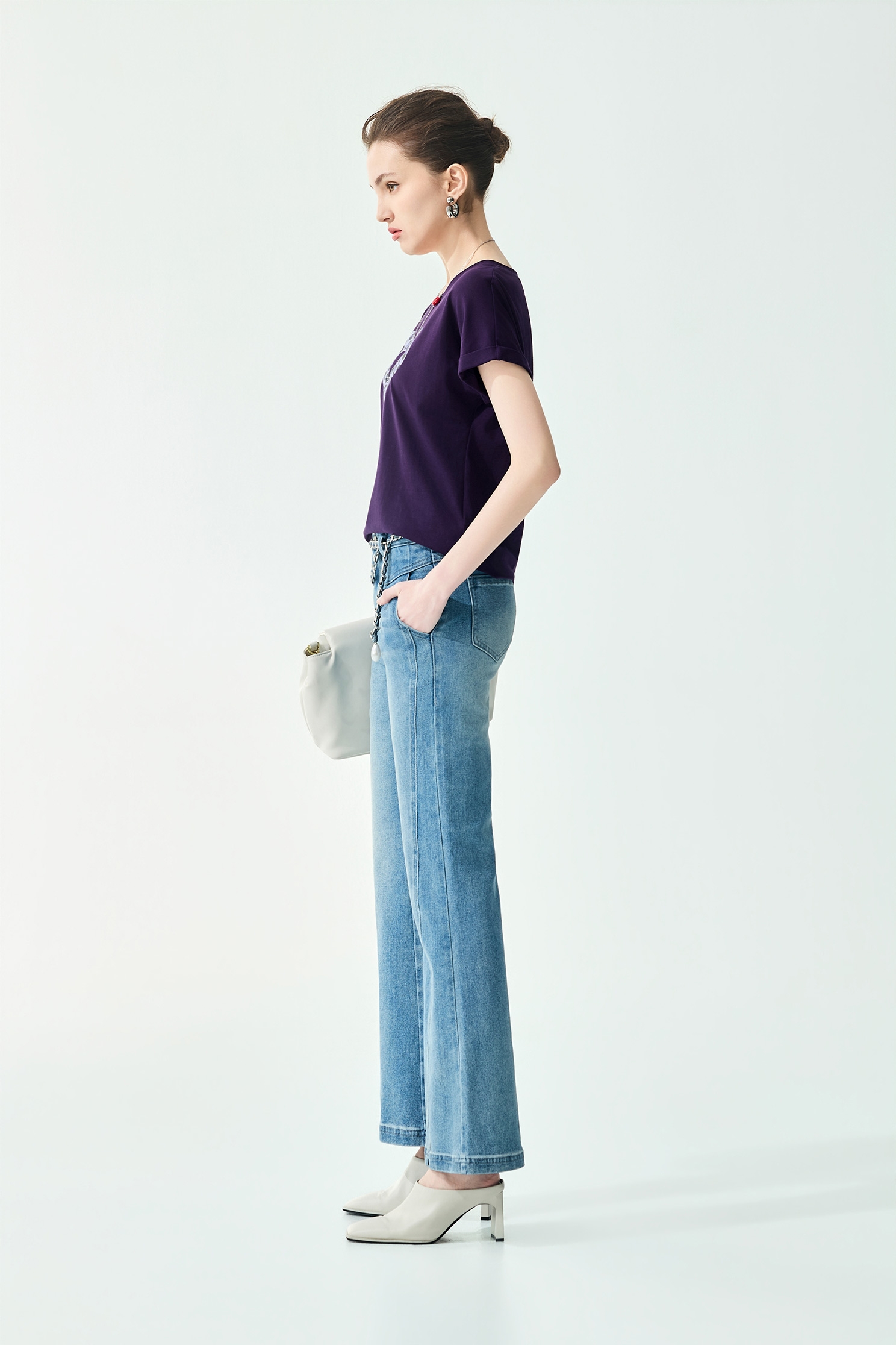 Braided Chain Belt JeansBraided Chain Belt Jeans,Season (SS) Look,Denim,Jeans,pants