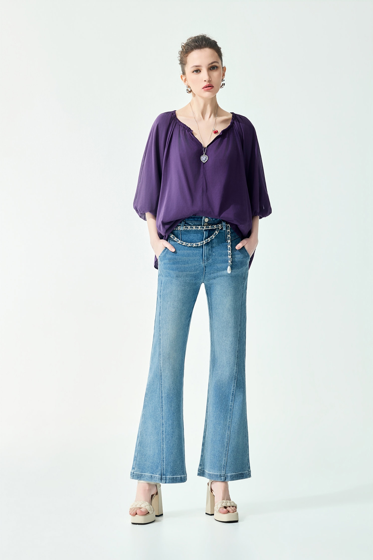 Braided Chain Belt JeansBraided Chain Belt Jeans,Season (SS) Look,Denim,Jeans,pants