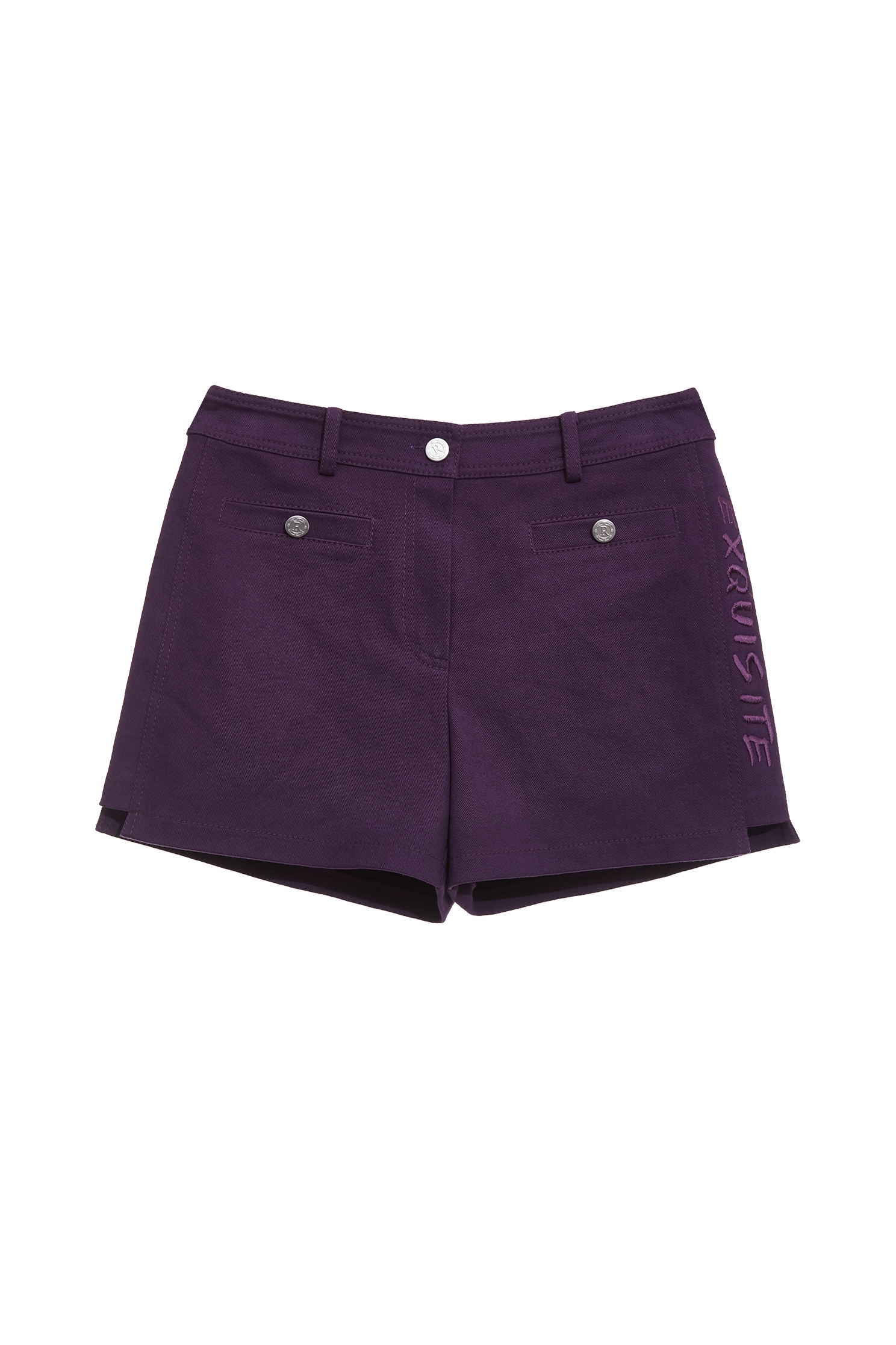 Embroidery Slogan Purple ShortsEmbroidery Slogan Purple Shorts,Embroidered,Season (SS) Look,Denim,Jeans,Shorts,pants