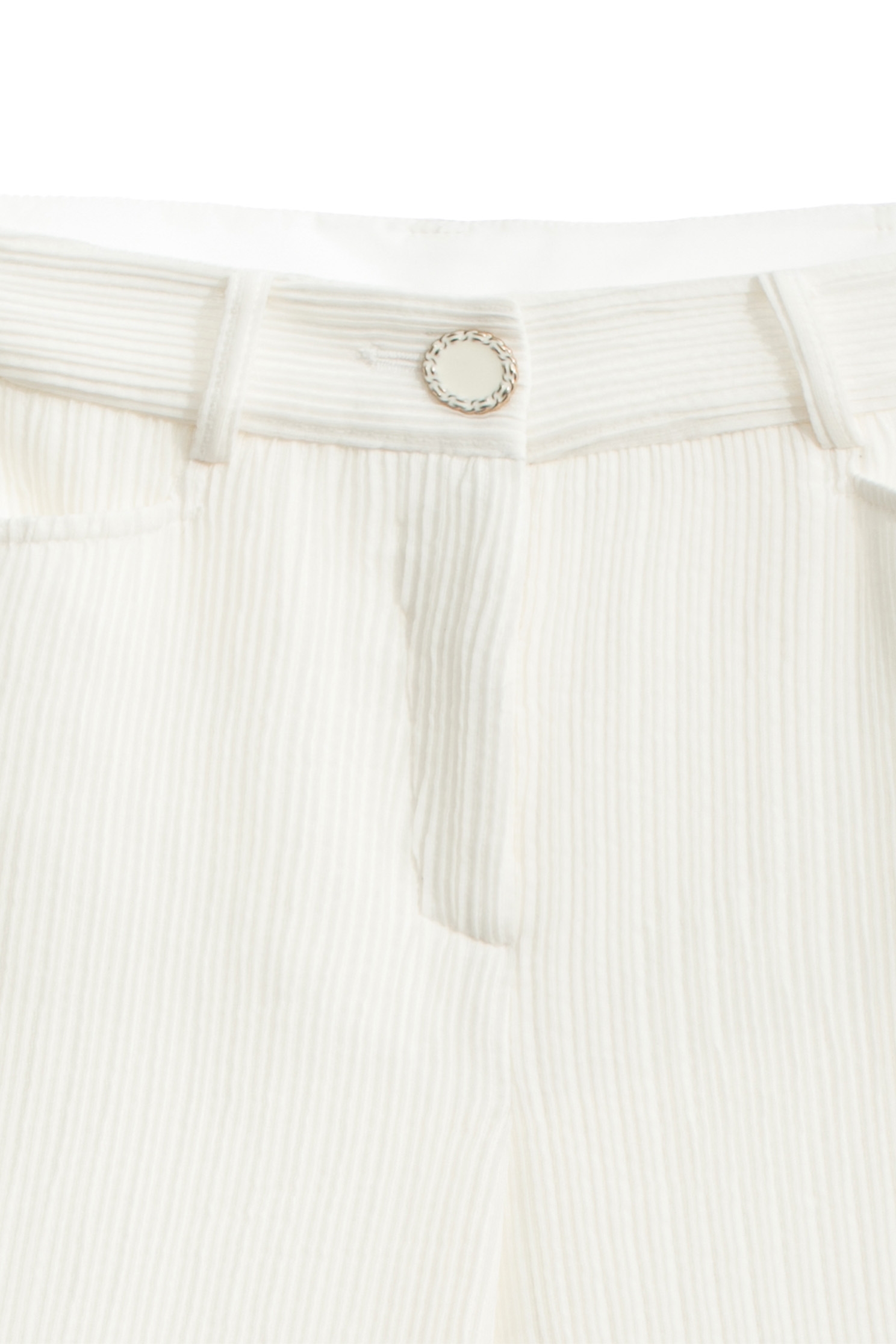 Wide Leg White Pants奶白色彈性坑條直筒寬褲,Culottes,Culottes