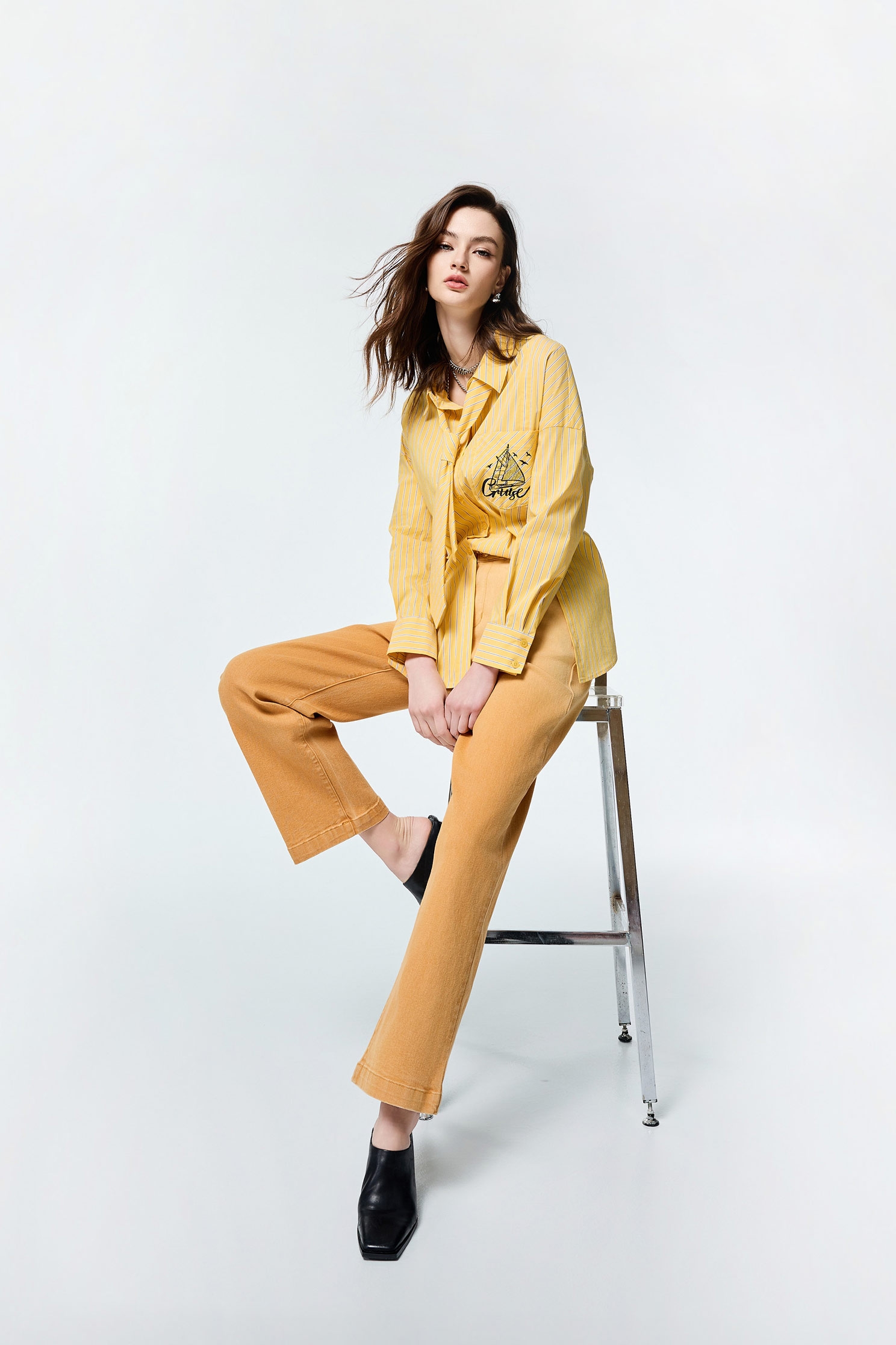 Gradient Wide Leg JeansGradient Wide Leg Jeans,Culottes,Denim,Jeans,Season (AW) Look,Cotton,Wide-leg jeans