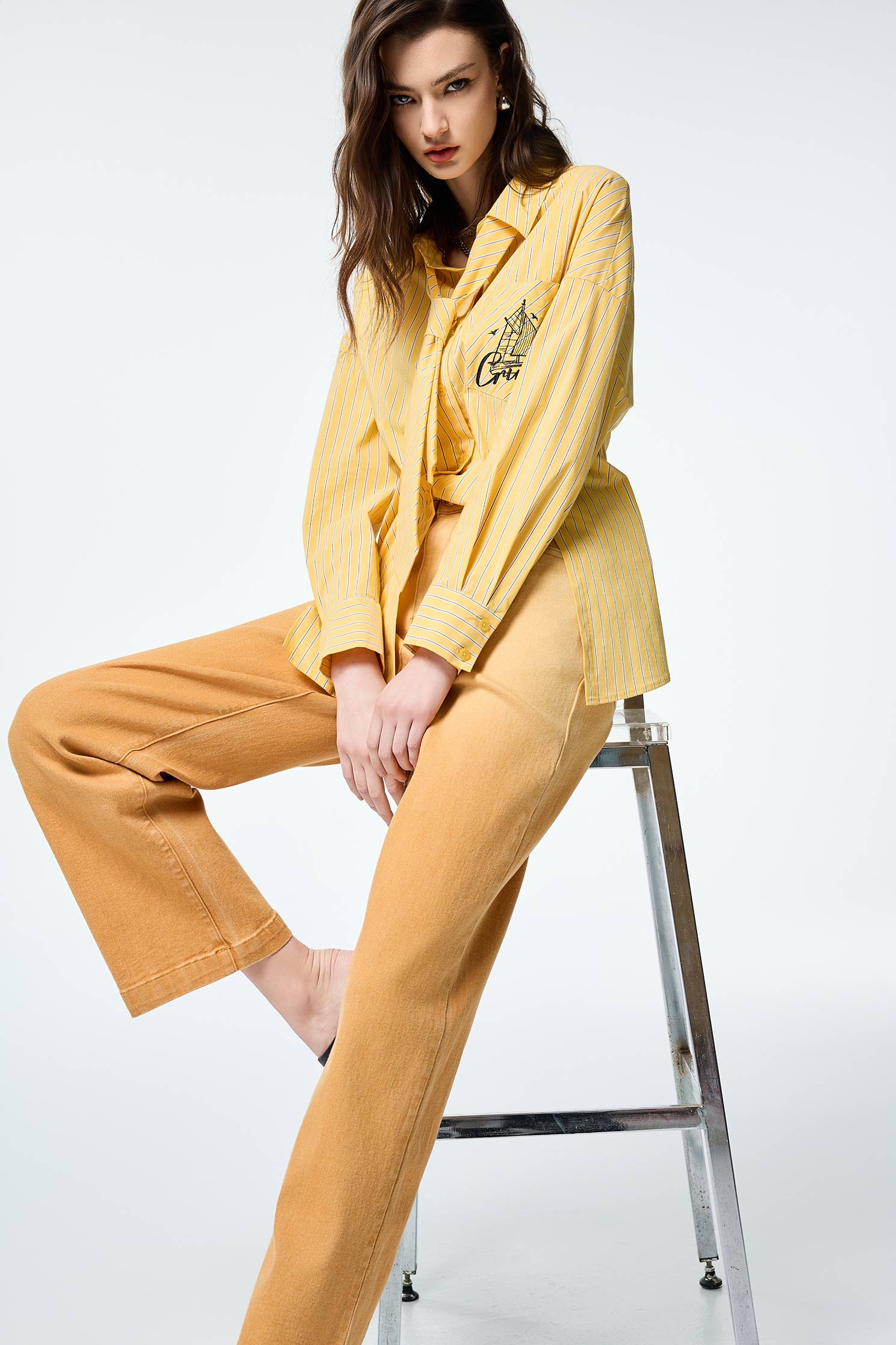 Gradient Wide Leg JeansGradient Wide Leg Jeans,Culottes,Denim,Jeans,Season (AW) Look,Cotton,Wide-leg jeans