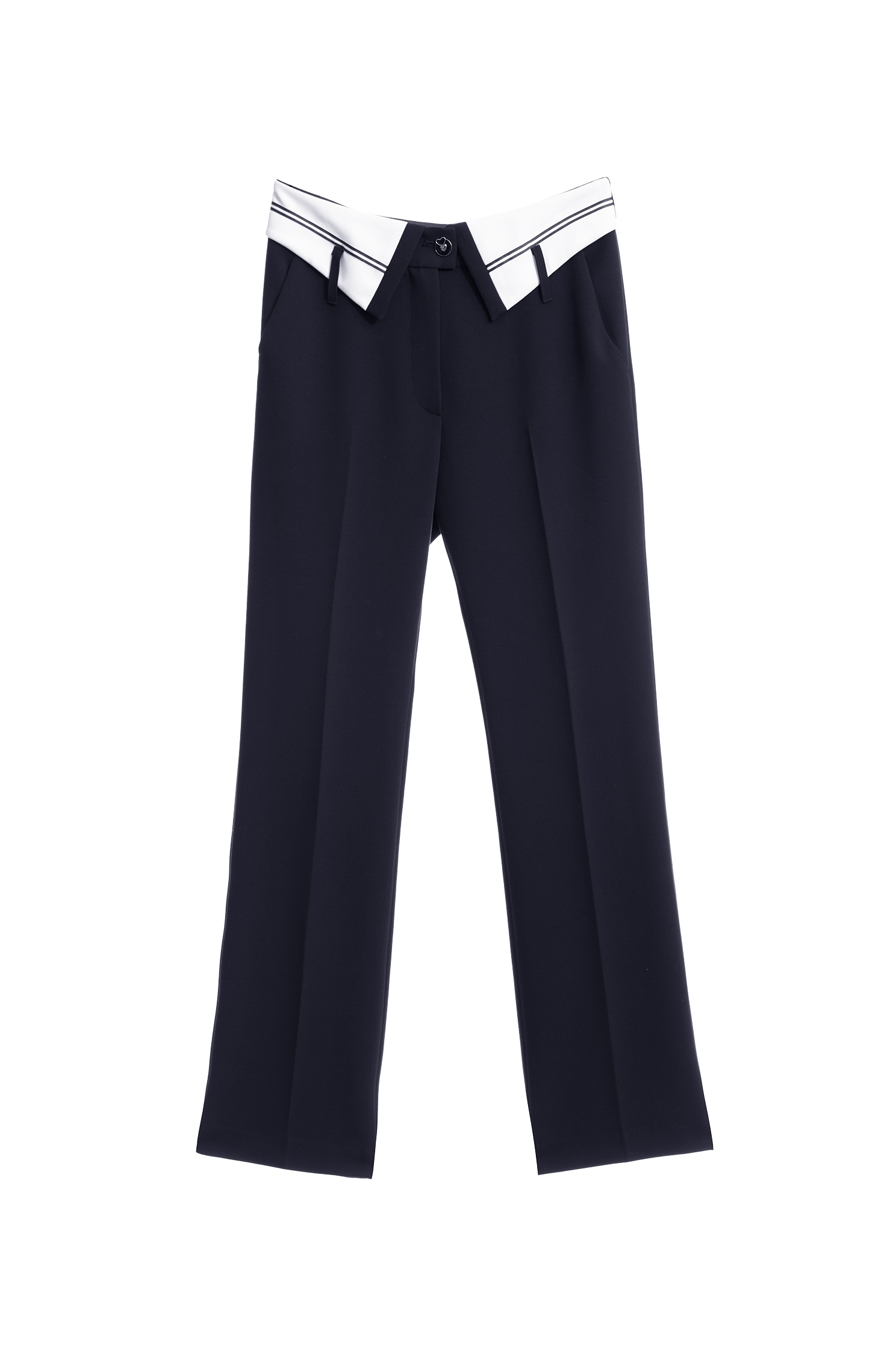 Slim Fit Navy Pants With Contrast WaistbandSlim Fit Navy Pants With Contrast Waistband,Season (AW) Look,Skinny pants,Skinny pants,Pants