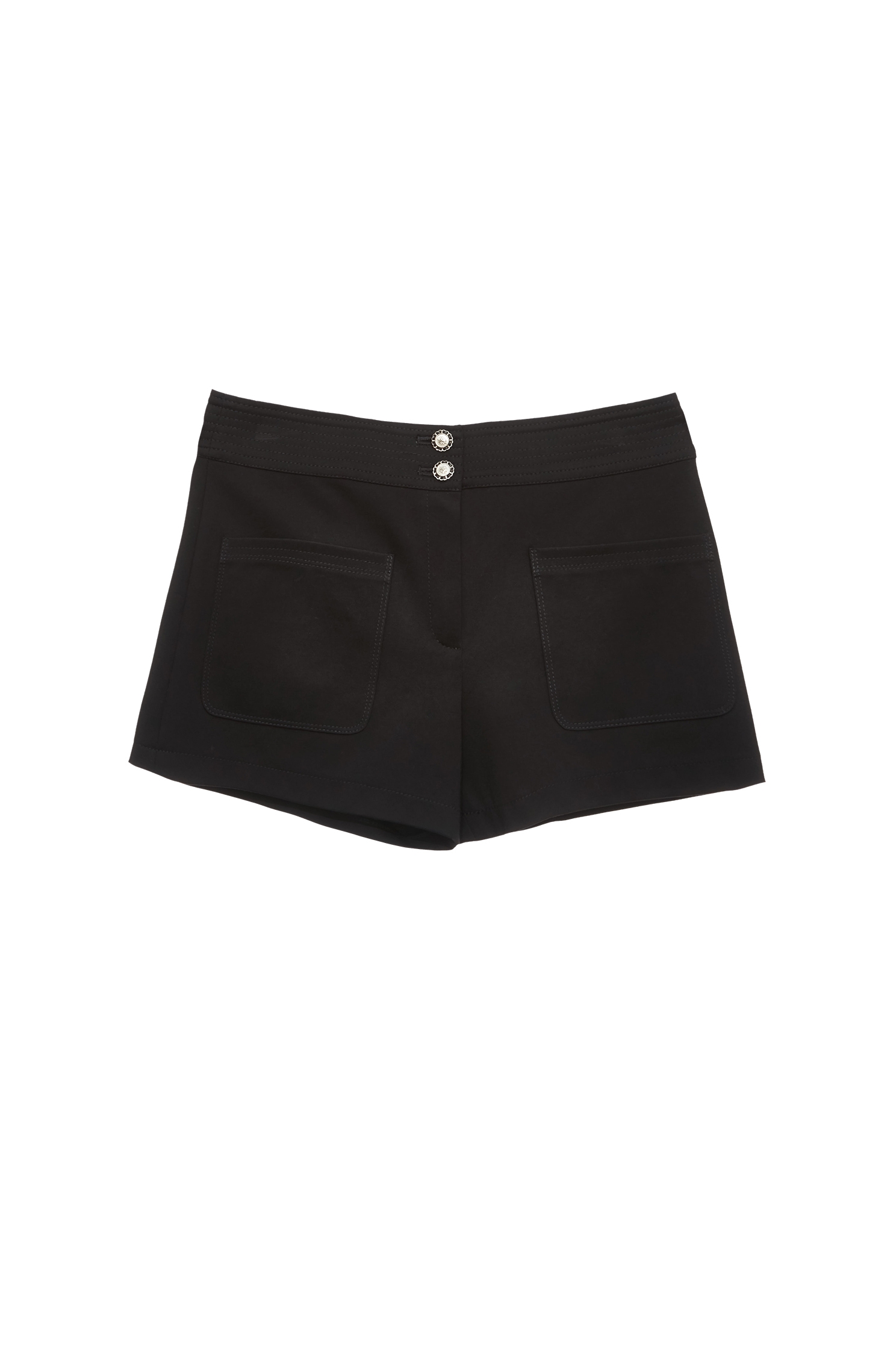 Patch Pocket Black Shorts,Season (SS) Look,Shorts,Back To Classic,pants,Back To B/W,Black pants