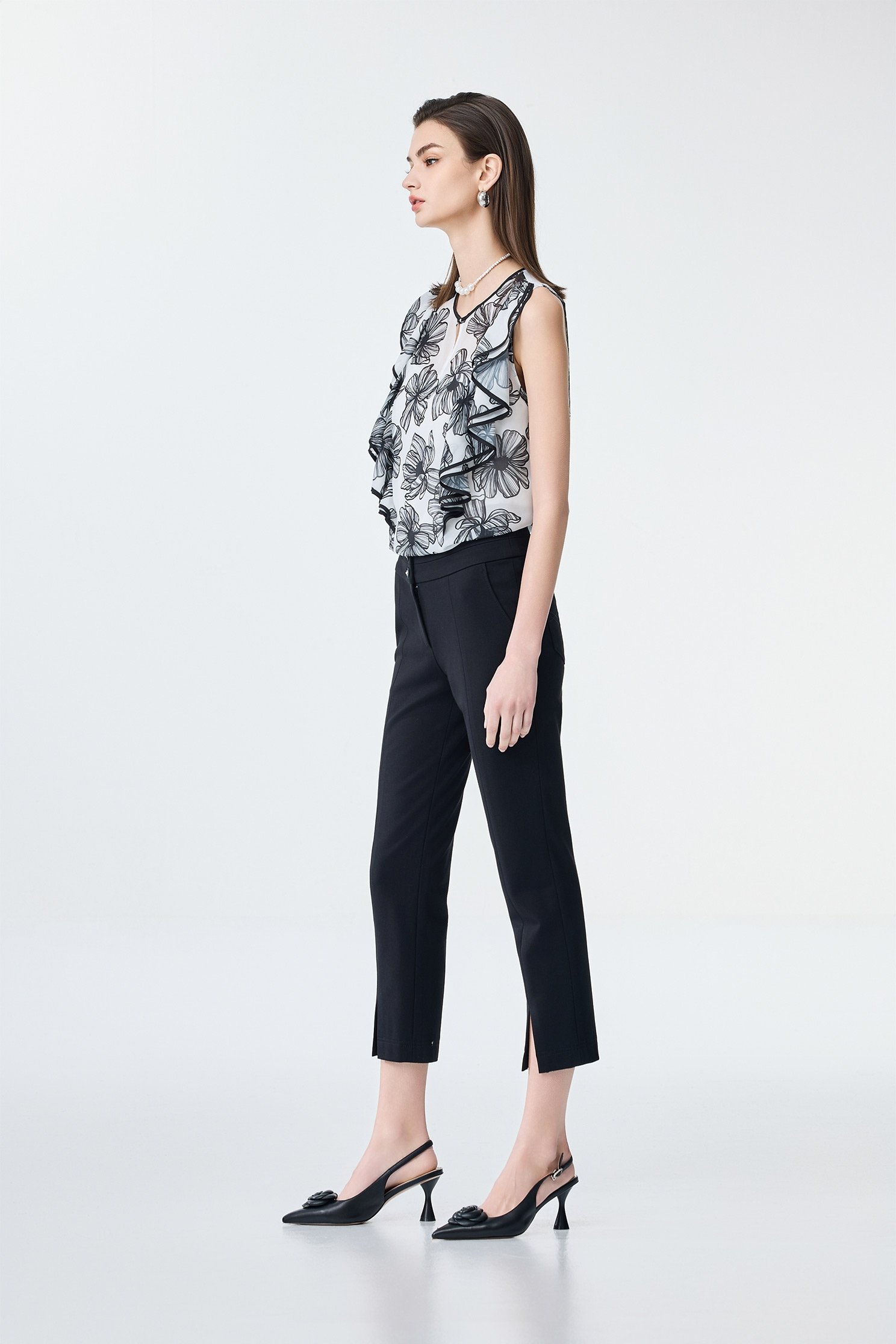 Slim Fit Black Pants,Office Looks,Season (SS) Look,Skinny pants,Back To Classic,Skinny pants,Back To B/W