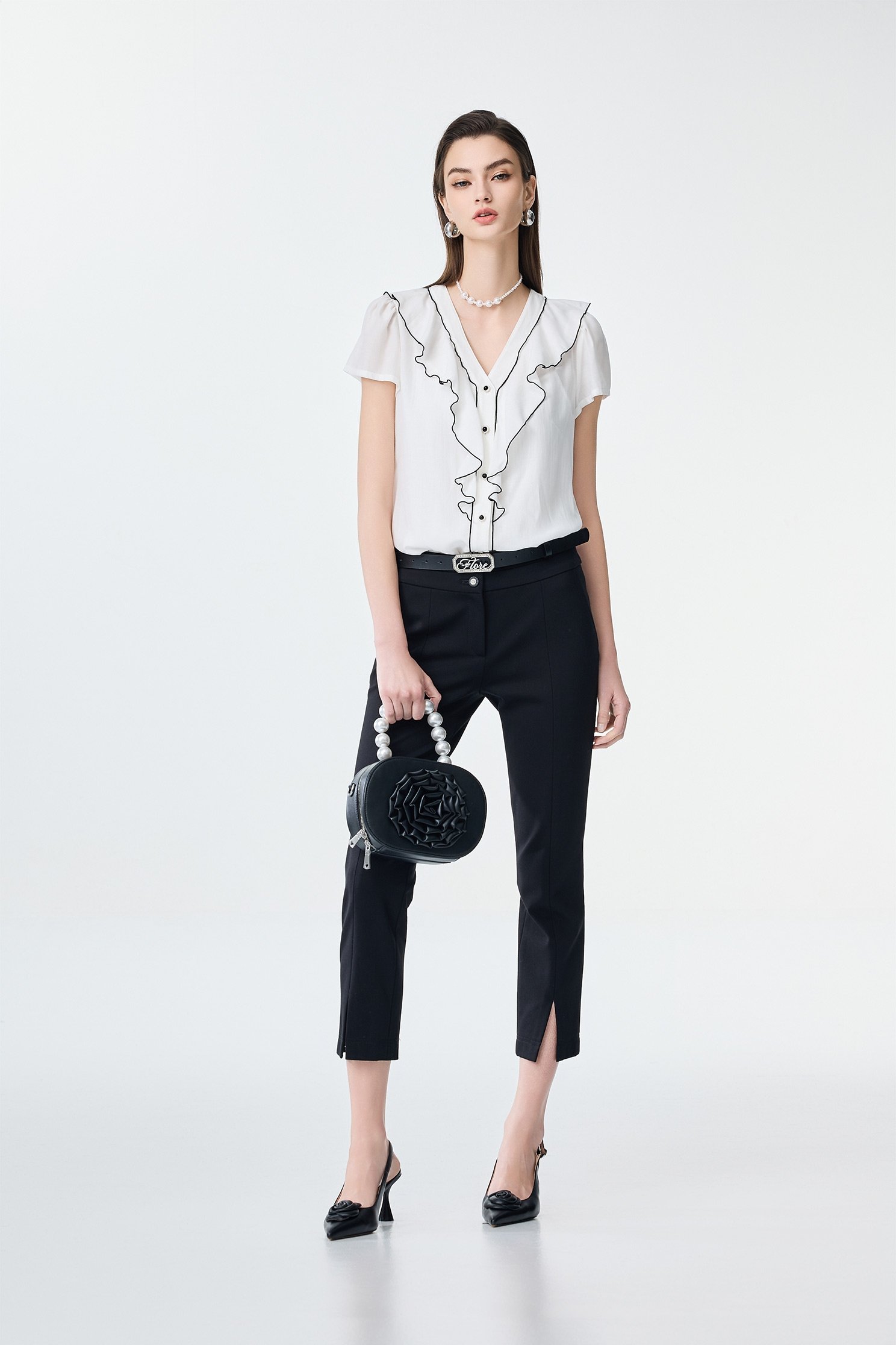 Slim Fit Black Pants,Office Looks,Season (SS) Look,Skinny pants,Back To Classic,Skinny pants,Back To B/W
