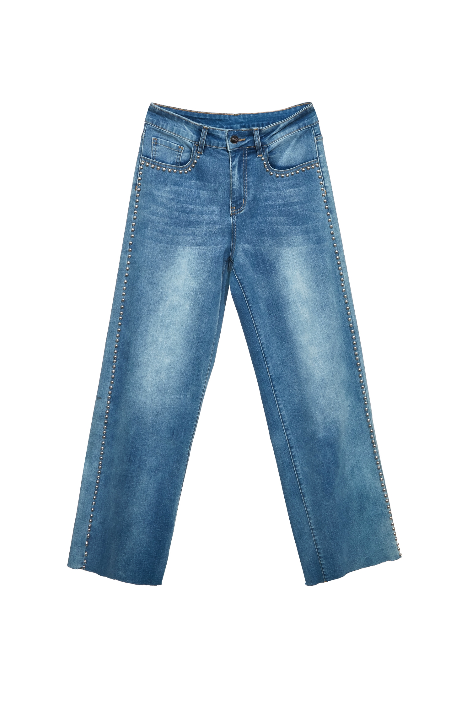 Studded Detail Straight Cut JeansStudded Detail Straight Cut Jeans,Season (SS) Look,Denim,Jeans,pants,Urban Fashion