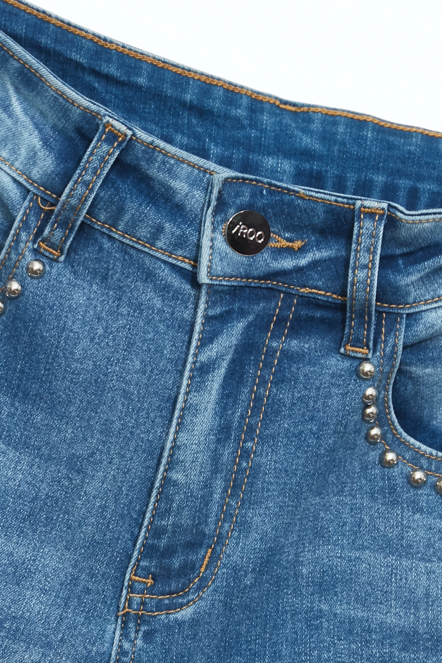 Studded Detail Straight Cut JeansStudded Detail Straight Cut Jeans,Season (SS) Look,Denim,Jeans,pants,Urban Fashion