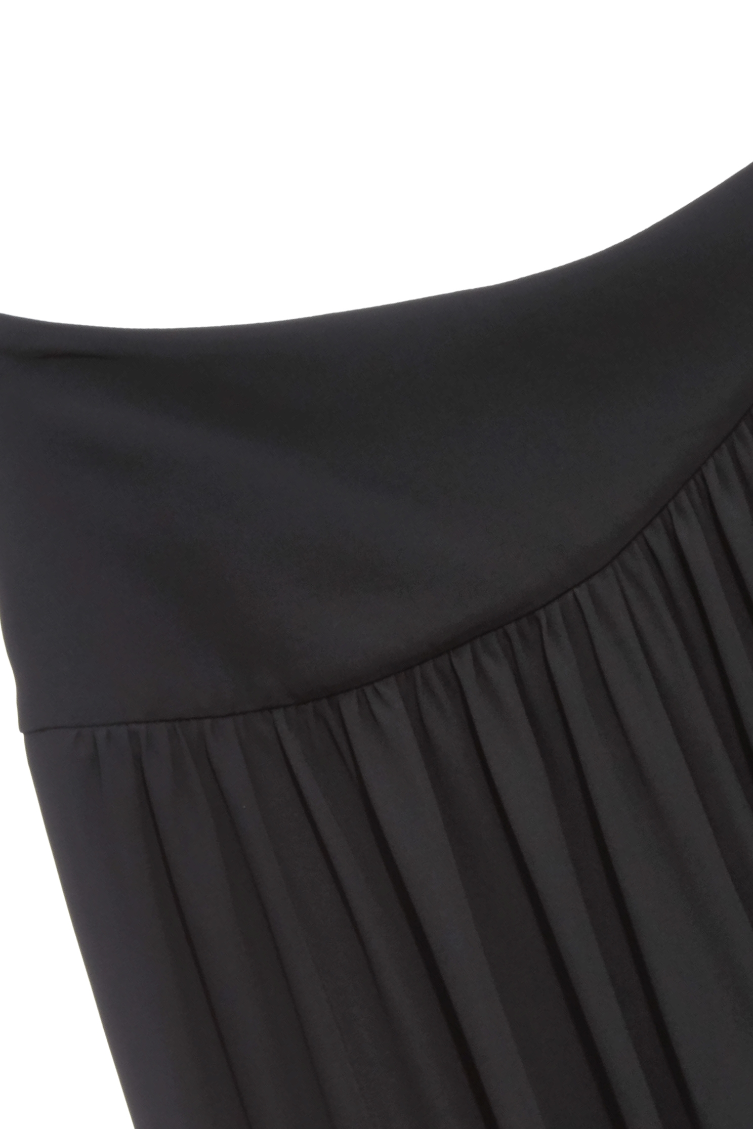 Slanted Yoke Cut Pleated Wide Leg PantsSlanted Yoke Cut Pleated Wide Leg Pants,Culottes,Season (SS) Look,pants,Chiffon,Black pants