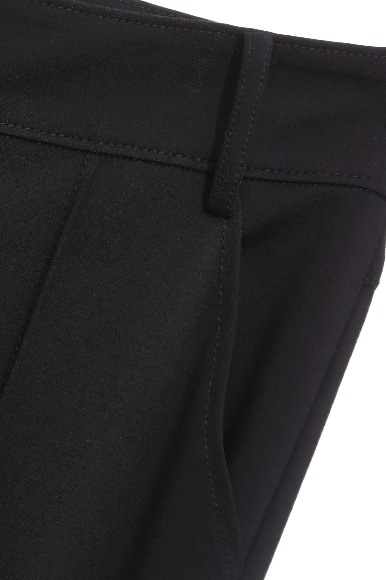 Jet Black Straight Cut PantsJet Black Straight Cut Pants,Culottes,Season (SS) Look,pearl,pants,Black pants