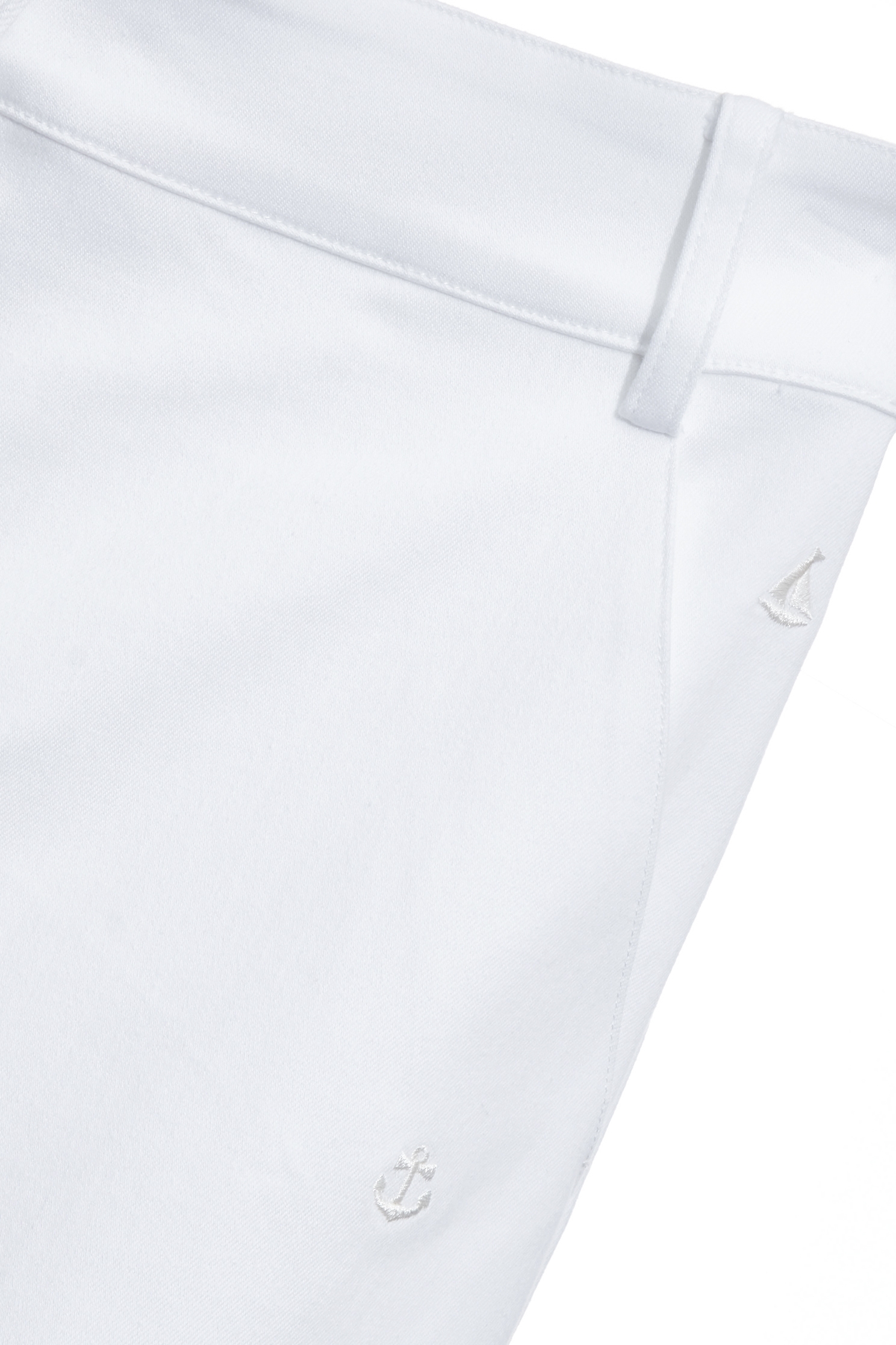 Anchor Motif White ShortsAnchor Motif White Shorts,Embroidered,Season (SS) Look,White pants,Shorts,pants