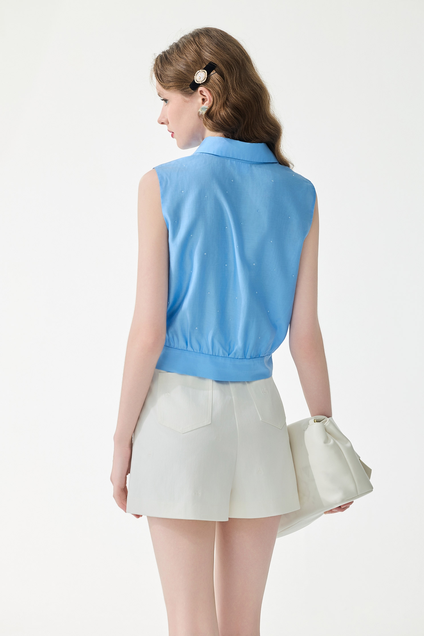 Anchor Motif White ShortsAnchor Motif White Shorts,Embroidered,Season (SS) Look,White pants,Shorts,pants