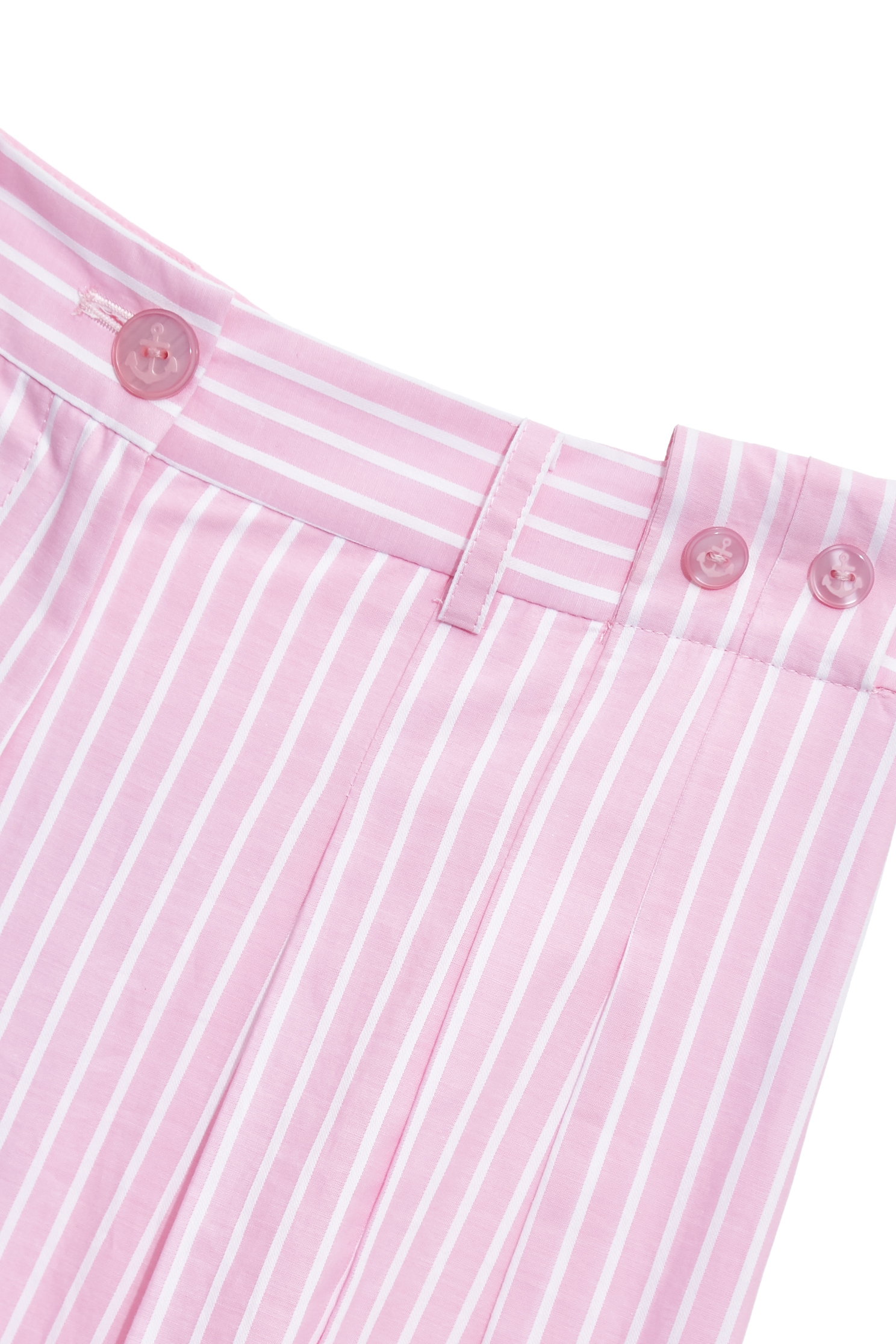 White Pinstripe Pink Wide Leg Pants,Culottes,Season (SS) Look,Stripe,pants