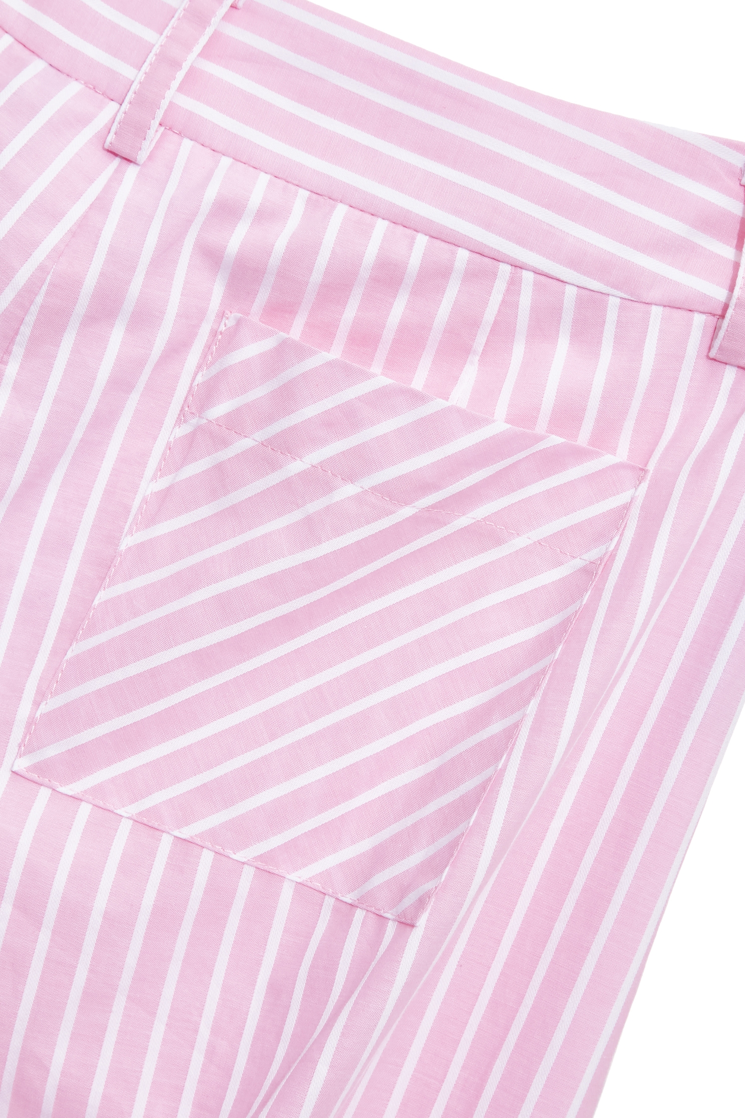 White Pinstripe Pink Wide Leg Pants,Culottes,Season (SS) Look,Stripe,pants