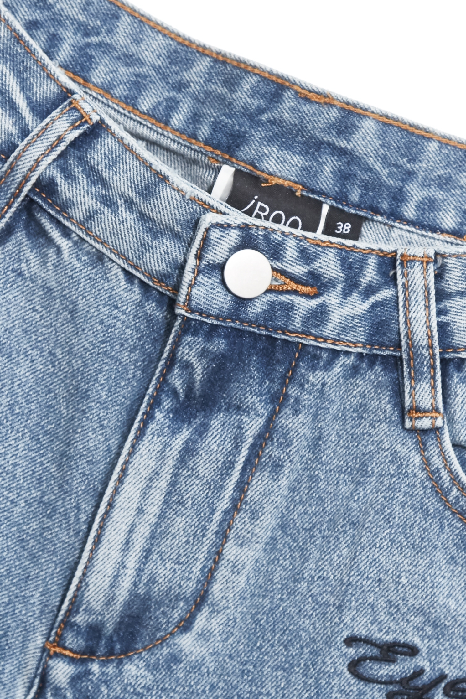 Embroidery Slogan Wide Leg Jeans,Embroidered,Season (SS) Look,Denim,Jeans,pants