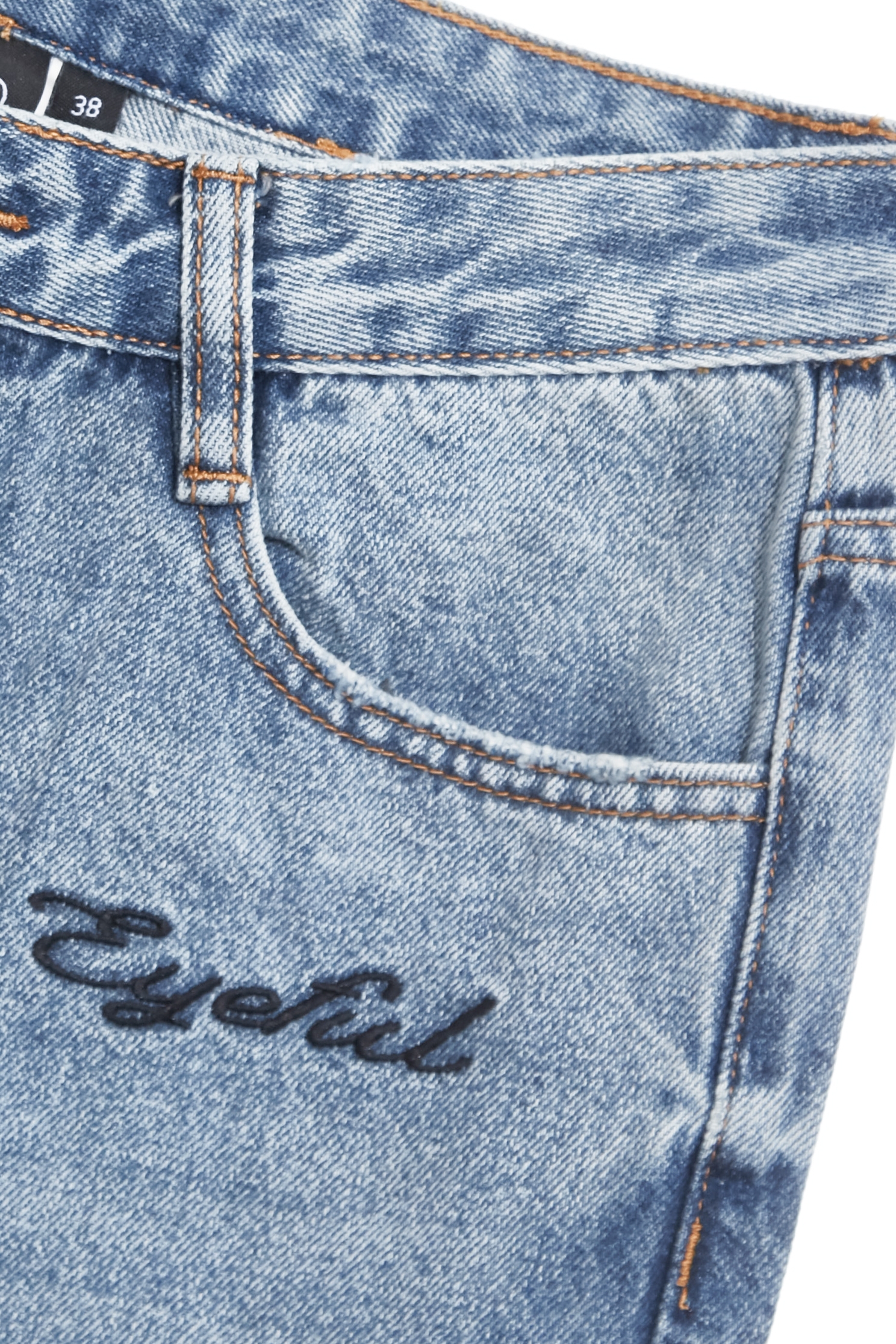 Embroidery Slogan Wide Leg Jeans,Embroidered,Season (SS) Look,Denim,Jeans,pants