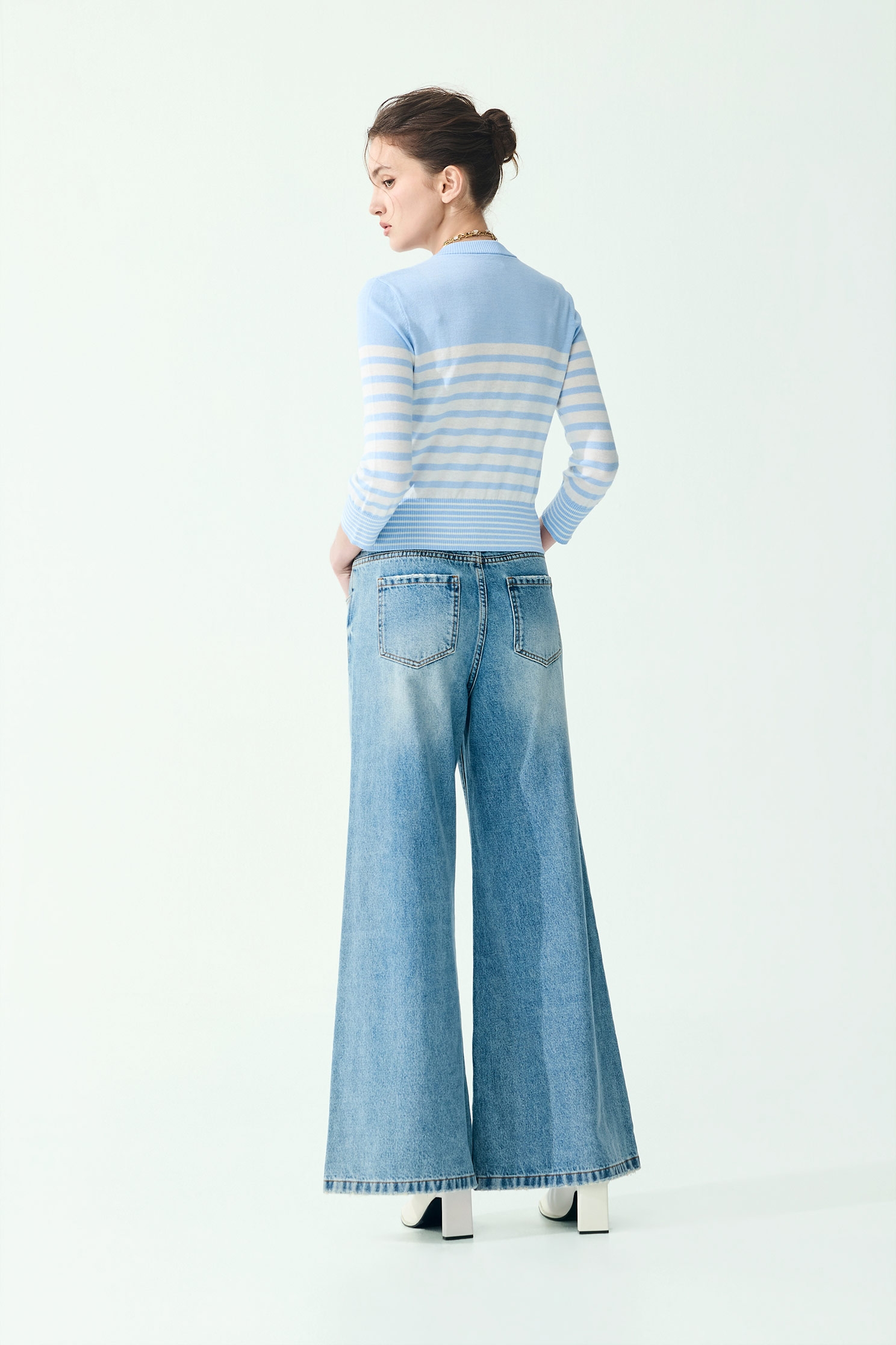 Embroidery Slogan Wide Leg Jeans,Embroidered,Season (SS) Look,Denim,Jeans,pants