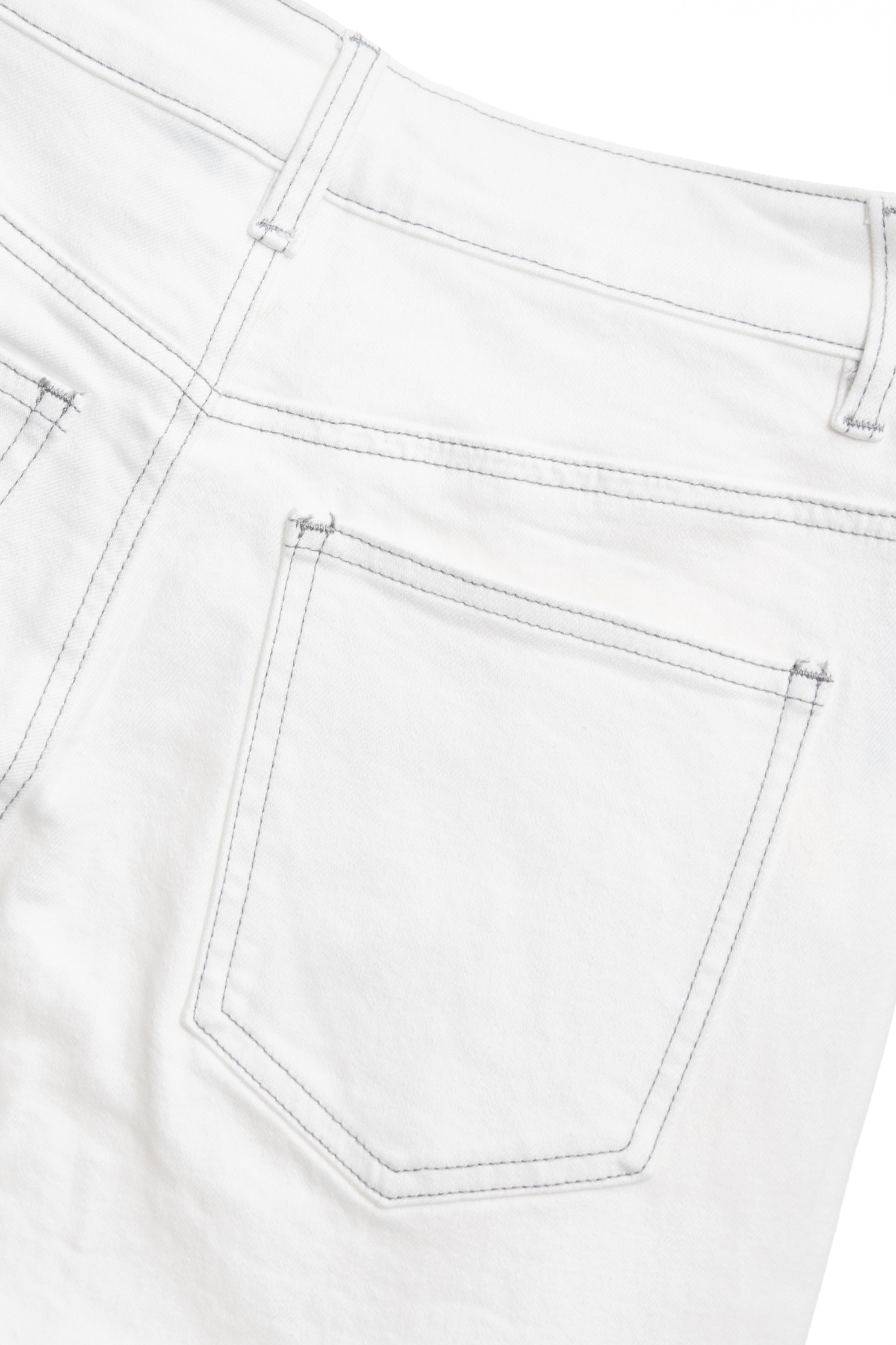 Stitching Detail Straight Cut Jeans,Season (SS) Look,Denim,Jeans,White pants,Cotton,pants