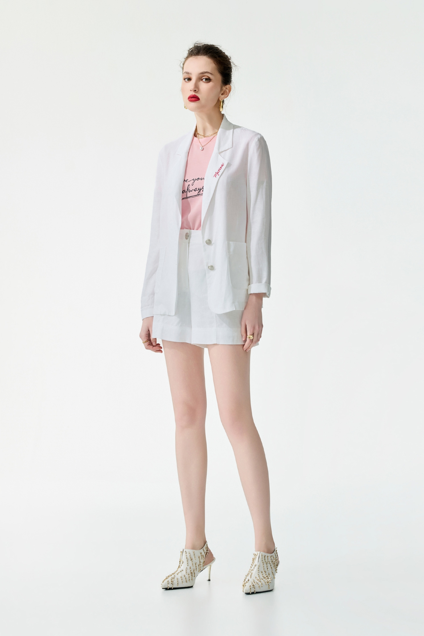 Casual Linen Shorts,Season (SS) Look,White pants,Shorts,pants
