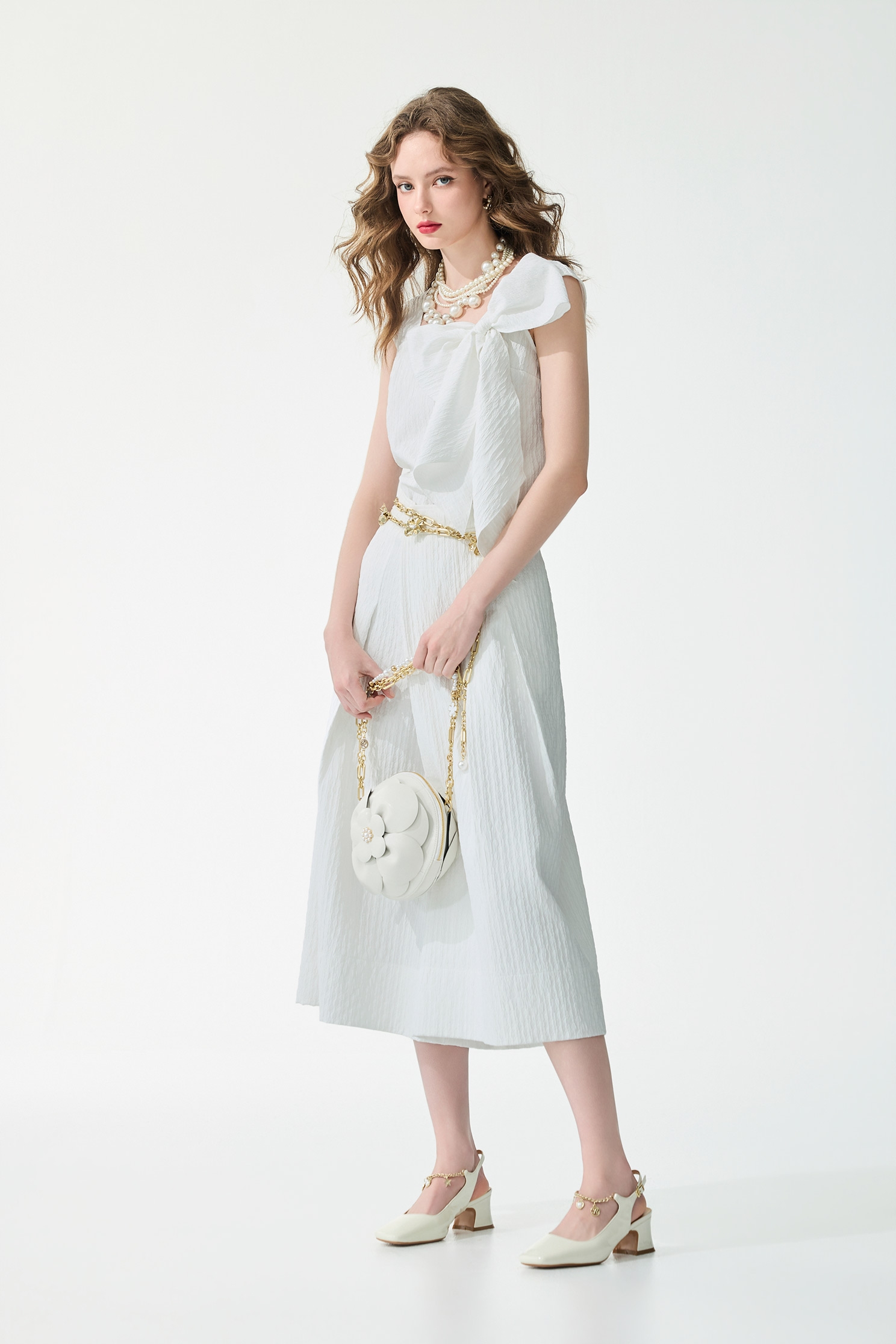 Asymmetric Textured Wide Leg PantsAsymmetric Textured Wide Leg Pants,Culottes,Season (SS) Look,White pants,pants