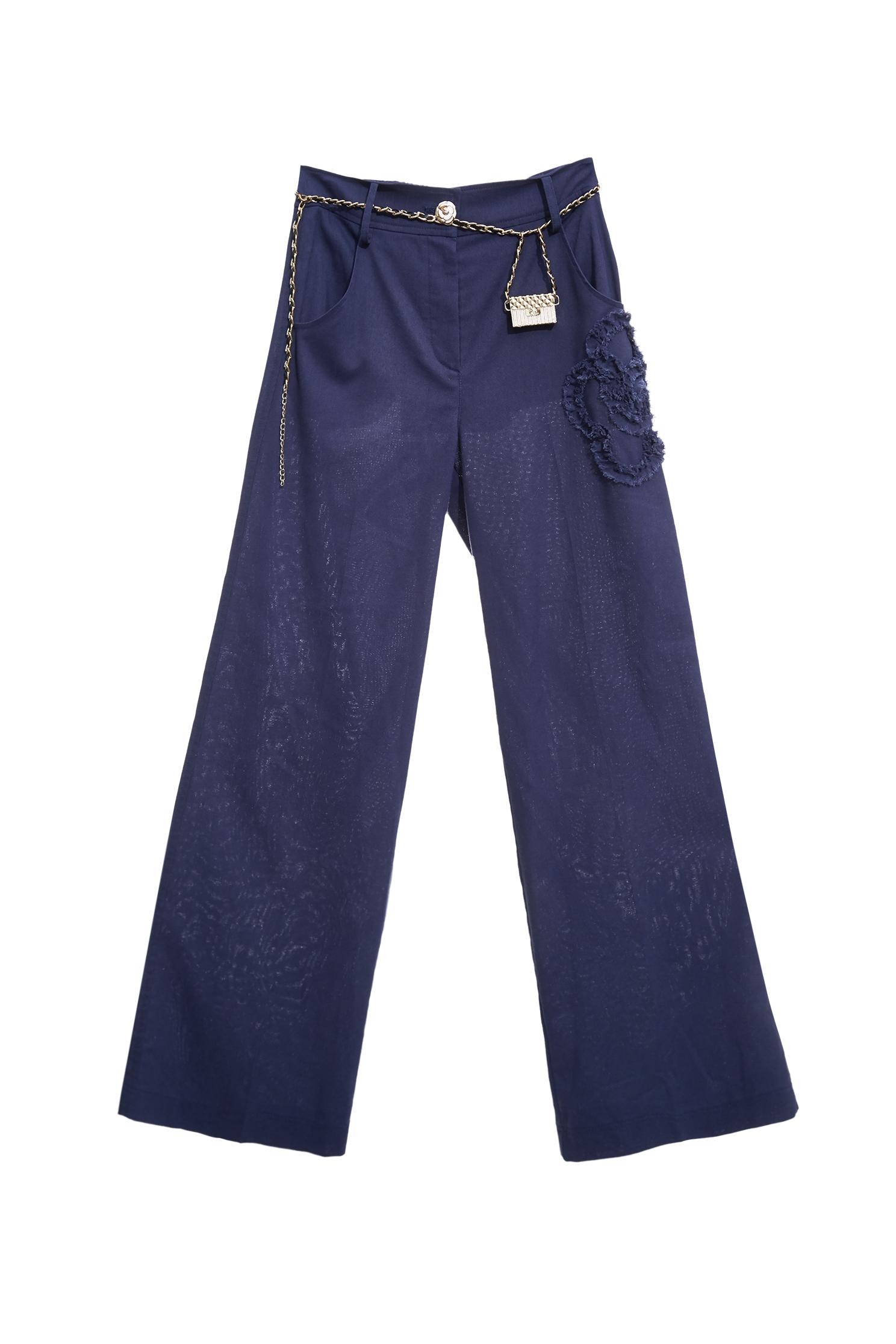 Mesh Floral Detail Straight Cut PantsMesh Floral Detail Straight Cut Pants,Bell-bottoms,Season (SS) Look,pants