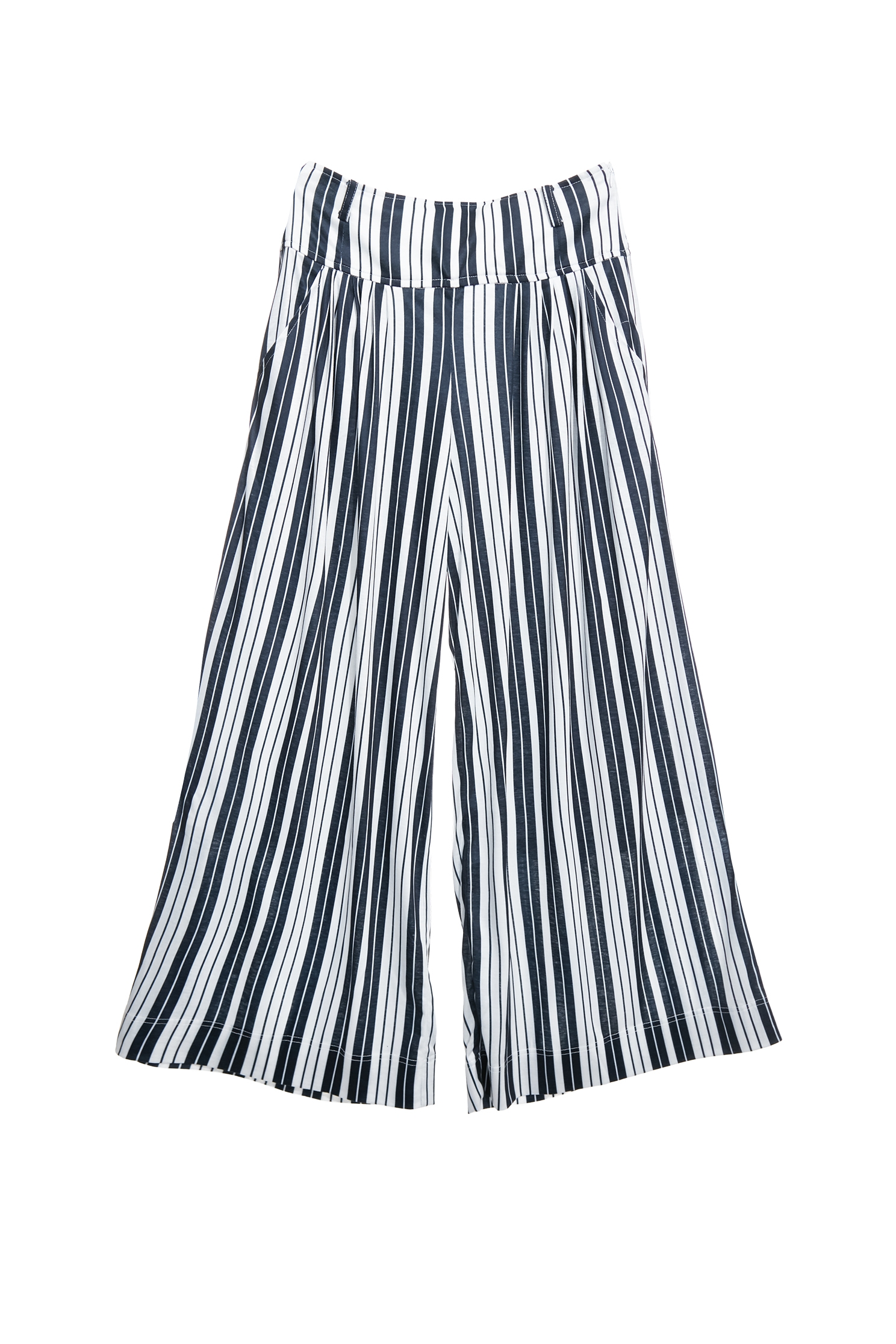 Navy Stripe Wide Leg PantsNavy Stripe Wide Leg Pants,Culottes,Season (SS) Look,Stripe,pants