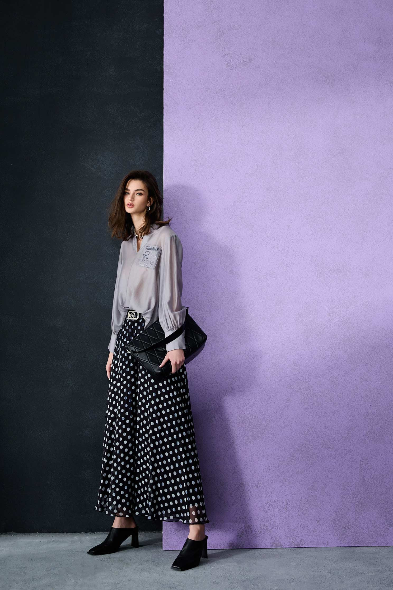 Polka Dot Chiffon Palazzo PantsPolka Dot Chiffon Palazzo Pants,Culottes,Season (SS) Look,dotcollection,Culottes,upperclass,Chiffon