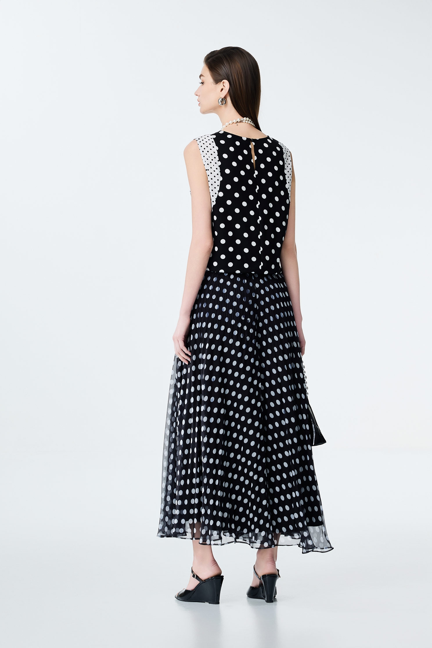 Polka Dot Chiffon Palazzo PantsPolka Dot Chiffon Palazzo Pants,Culottes,Season (SS) Look,dotcollection,Culottes,upperclass,Chiffon