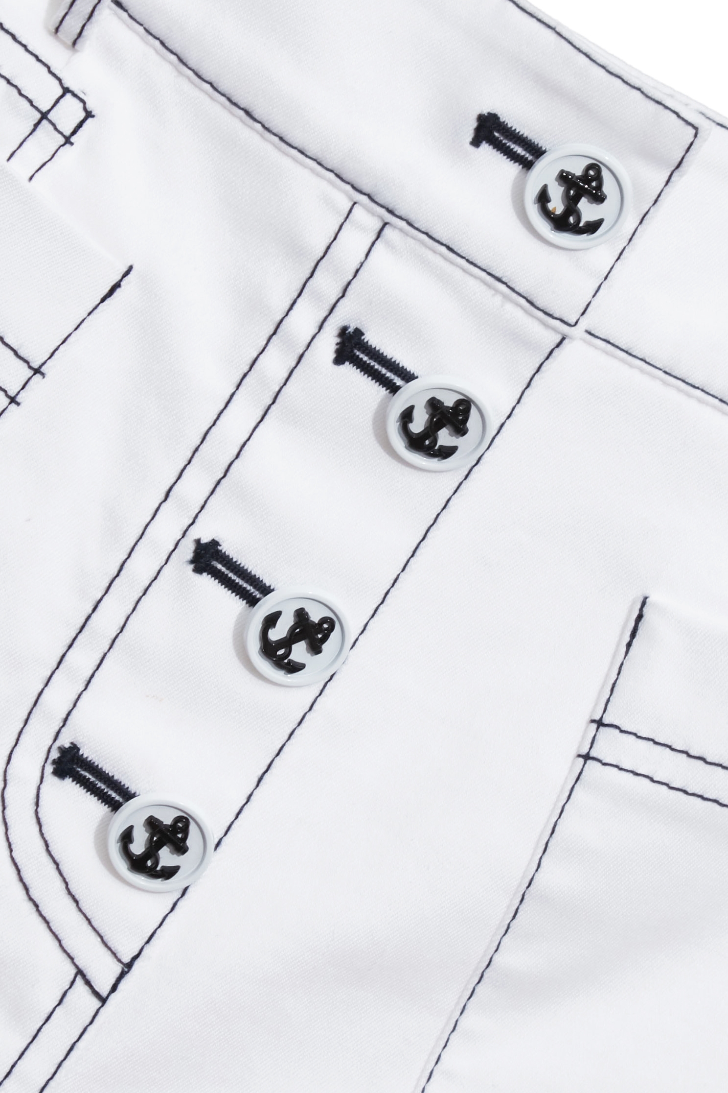 Contrast Stitch Detail White Denim SkortsContrast Stitch Detail White Denim Skorts,Season (SS) Look,White pants,pants,Skorts,Urban Fashion