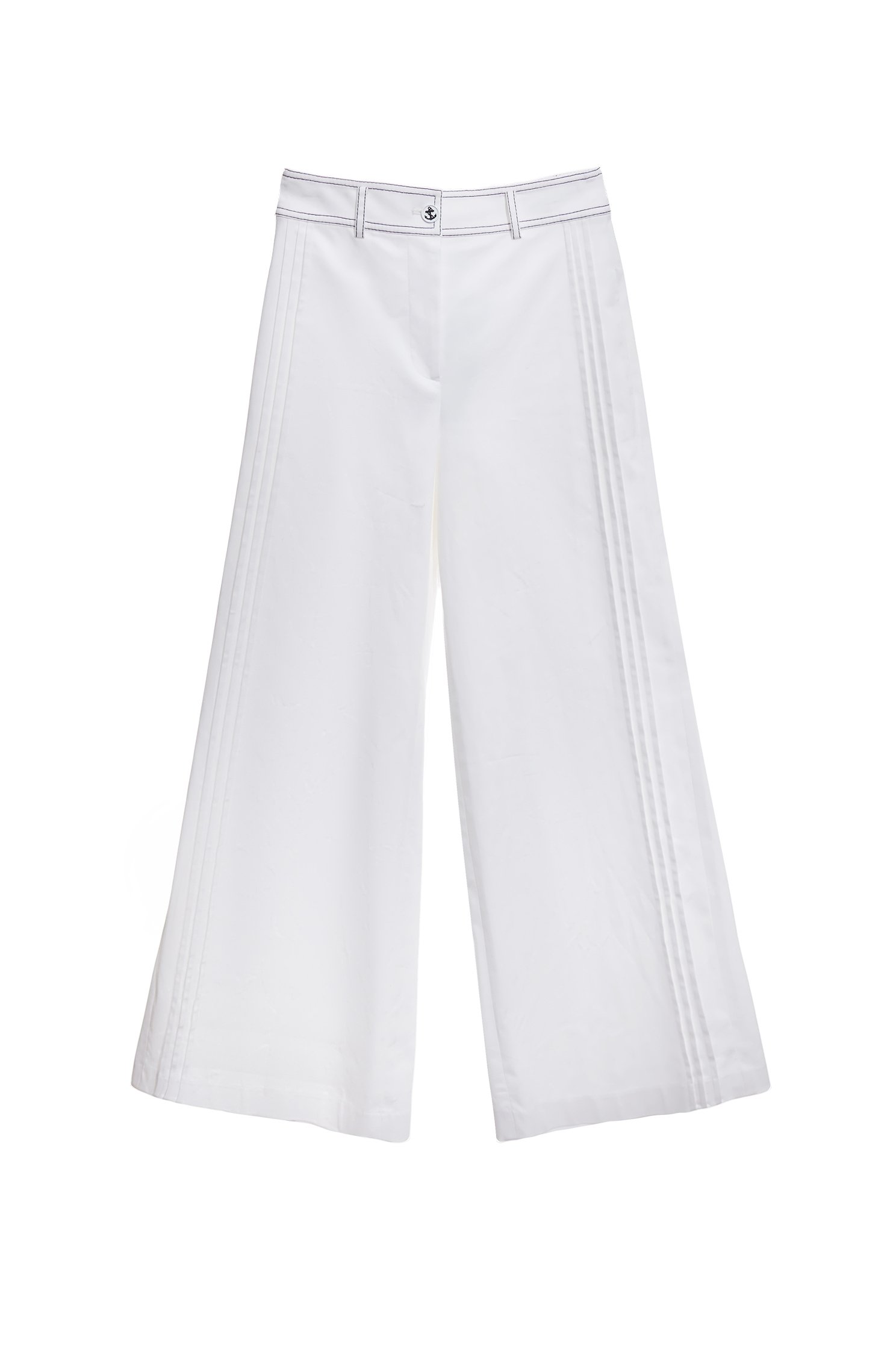 Pleated Detail Wide Leg PantsPleated Detail Wide Leg Pants,Culottes,Season (SS) Look,White pants,pants,Urban Fashion