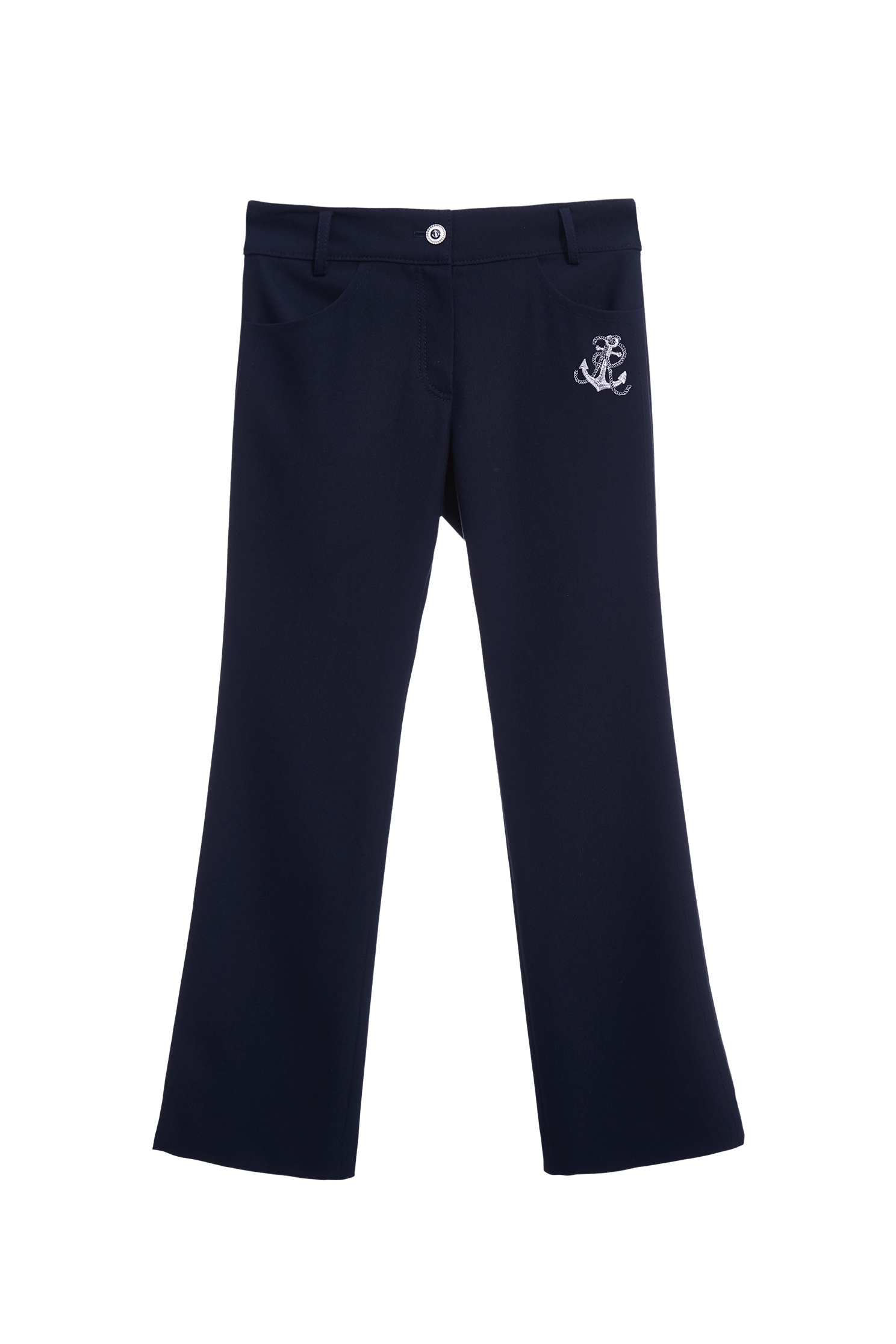 Anchor Logo Navy Boot Leg PantsAnchor Logo Navy Boot Leg Pants,Embroidered,Bell-bottoms,Season (SS) Look,pants,Urban Fashion