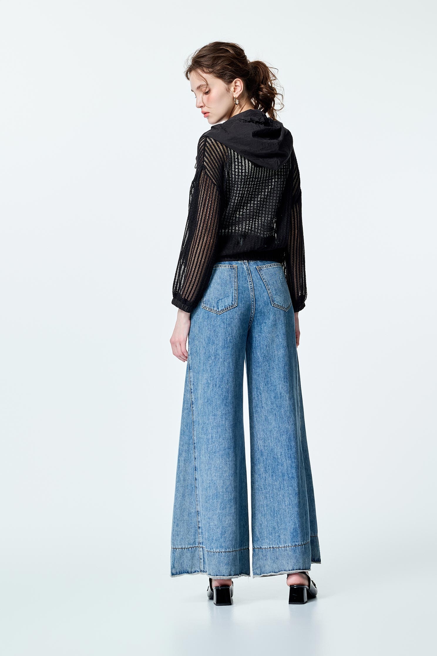 Distress Detail Wide Leg JeansDistress Detail Wide Leg Jeans,Denim,Culottes,Season (SS) Look,Denim,Jeans,Denim pants,White pants,Valentine,Wide-leg jeans,upperclass,Pants