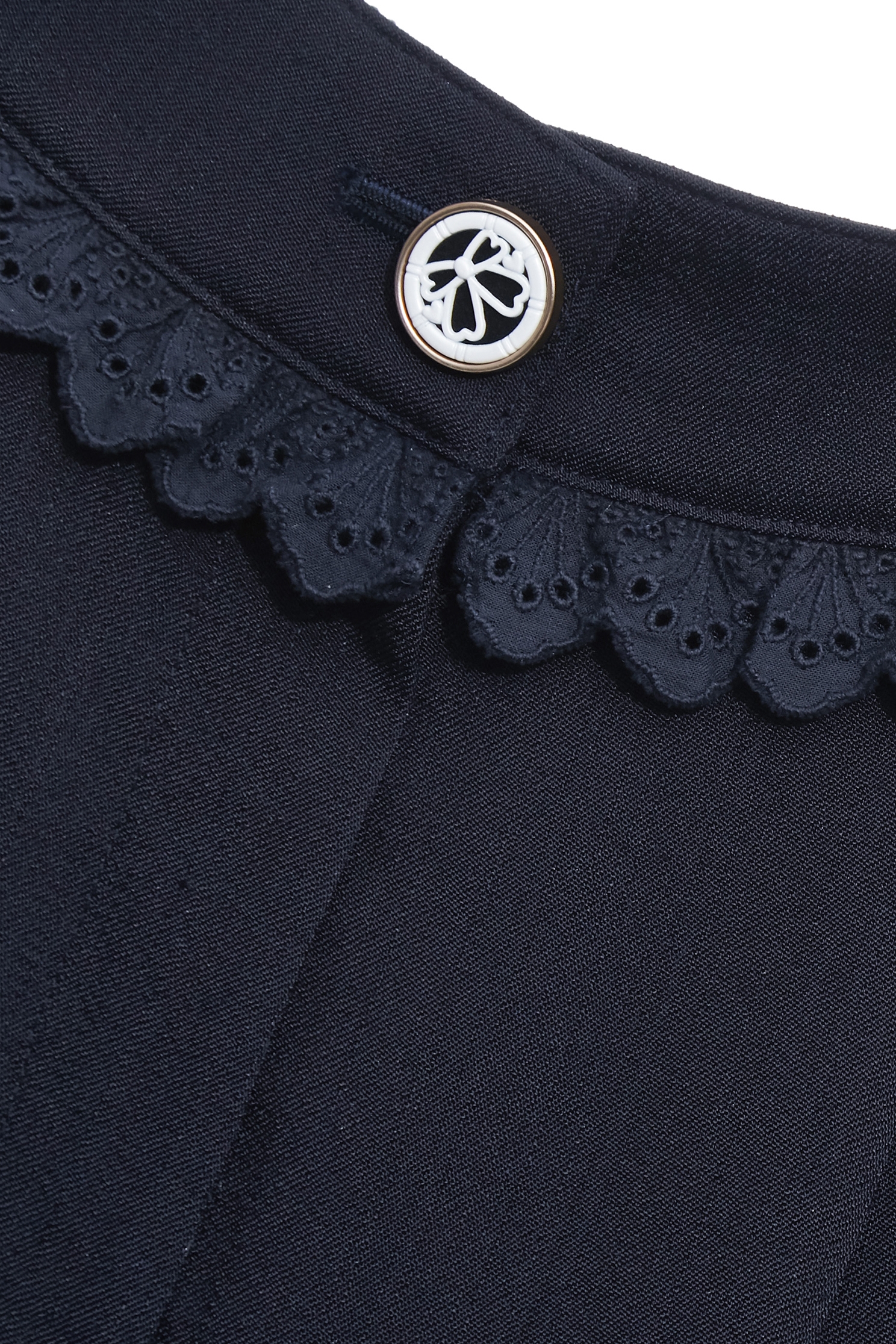Lace Trim Detail Navy PantsLace Trim Detail Navy Pants,Bell-bottoms,Season (SS) Look,Lace,bows,pants