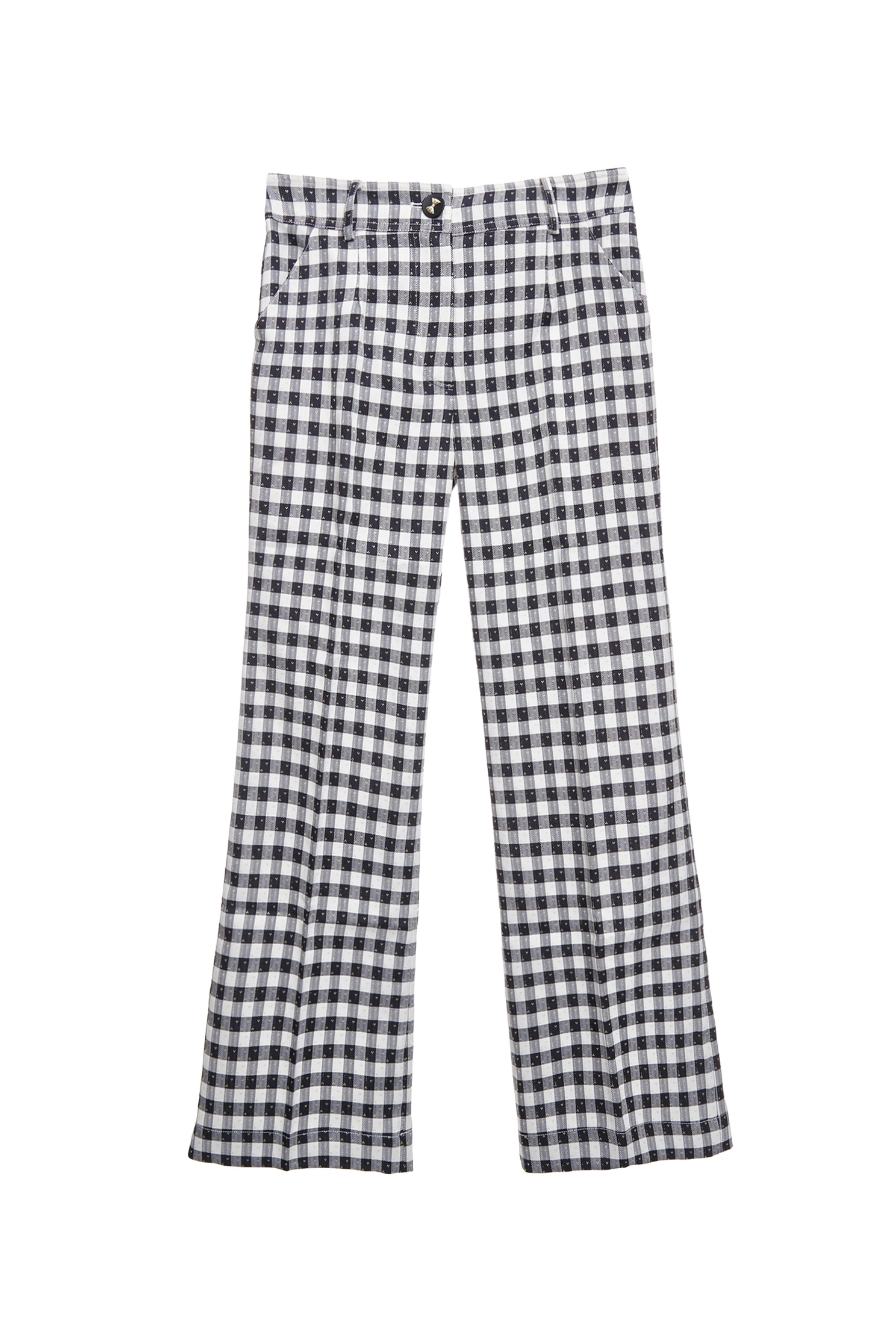 Checkered Boot Leg PantsCheckered Boot Leg Pants,Bell-bottoms,Season (SS) Look,Plaid,pants