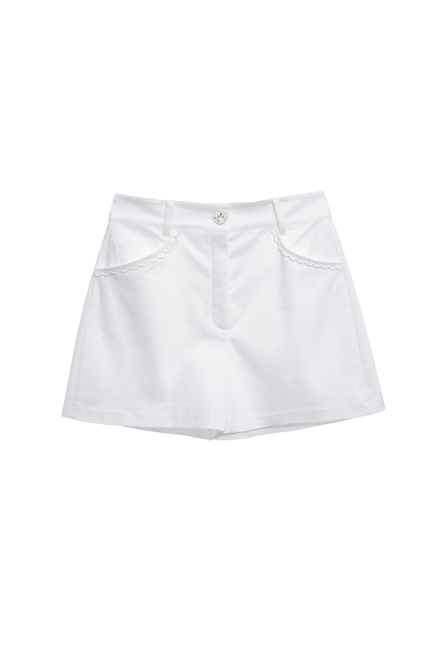 Minimalist White ShortsMinimalist White Shorts,Embroidered,Season (SS) Look,White pants,Shorts,bows,pants