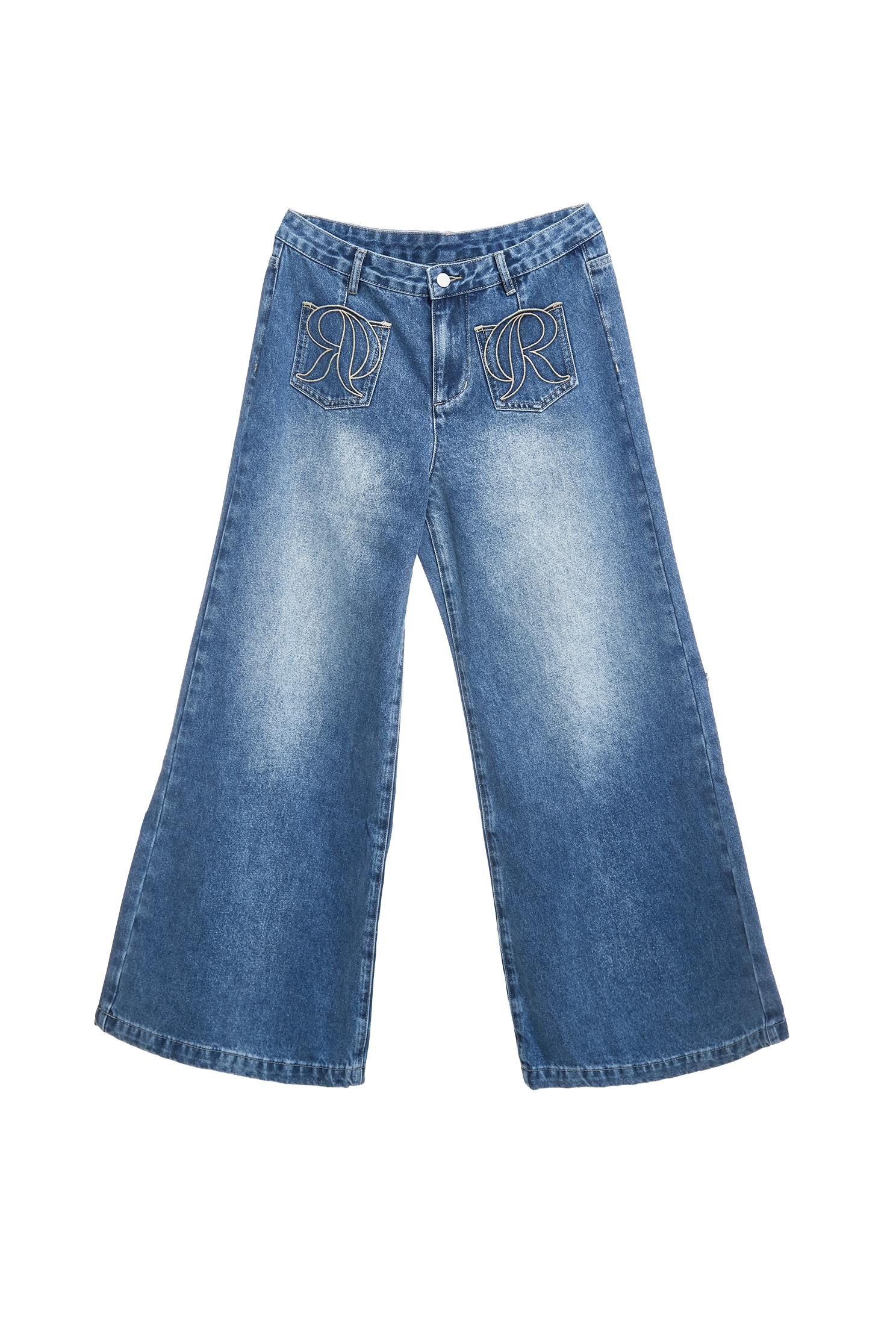 R Logo Wide Leg JeansR Logo Wide Leg Jeans,Embroidered,Season (SS) Look,Denim,Jeans,pants