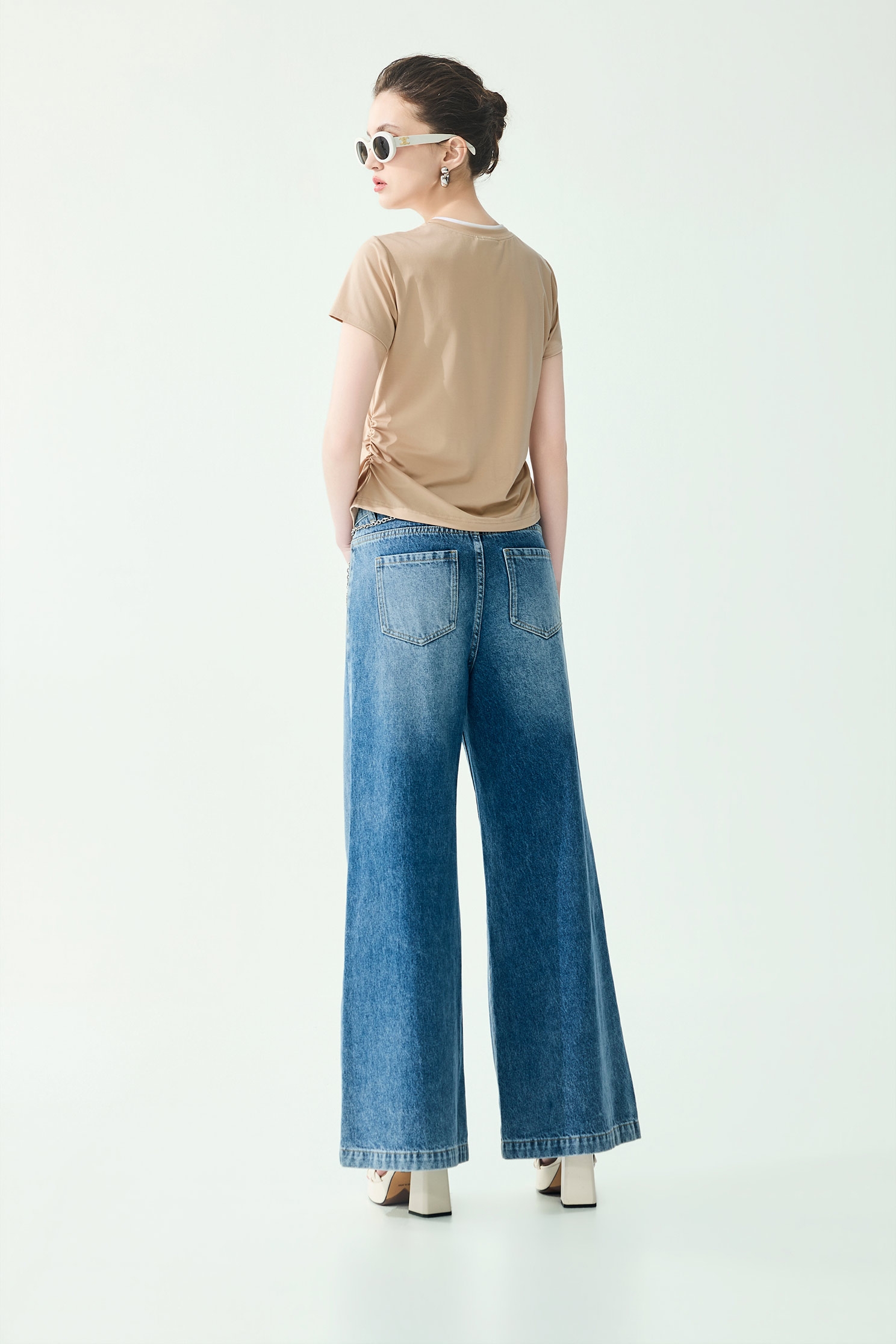 R Logo Wide Leg JeansR Logo Wide Leg Jeans,Embroidered,Season (SS) Look,Denim,Jeans,pants