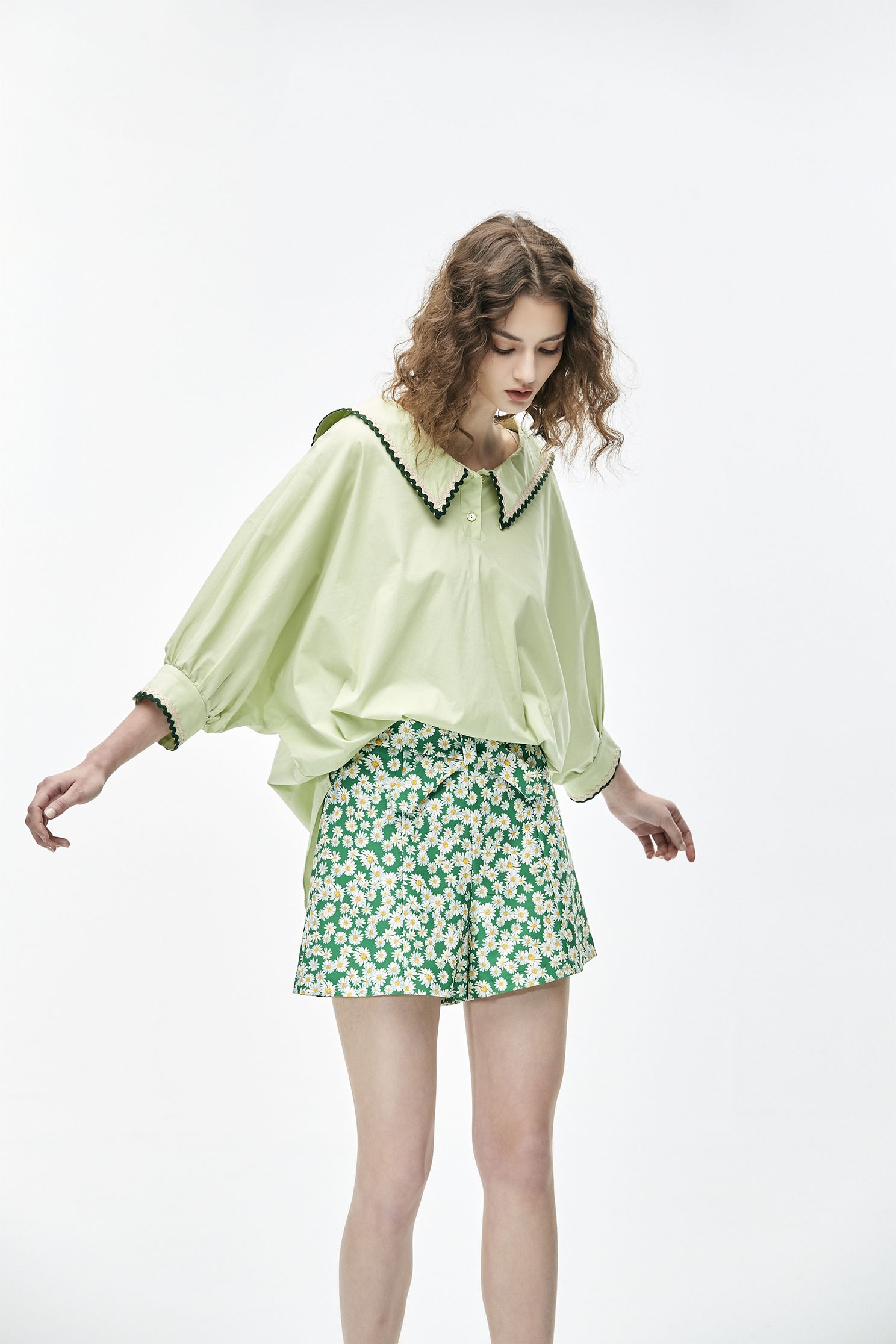 Sunflower Print Casual ShortsPastoral style printed skort,travelwear,Season (SS) Look,mothergift,Shorts,comfotism,blossoms,Skorts