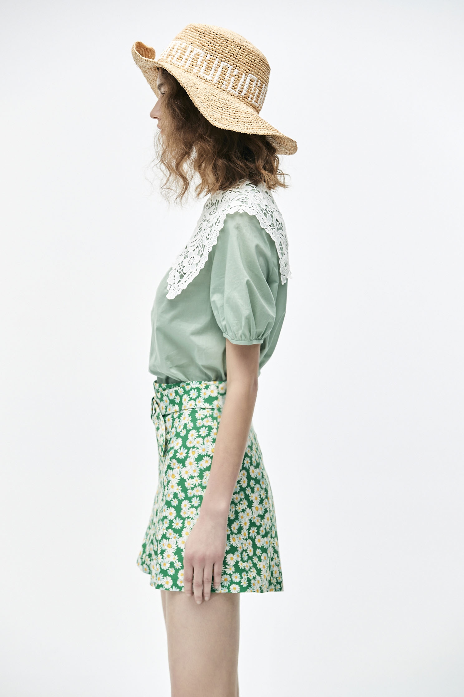 Sunflower Print Casual ShortsPastoral style printed skort,travelwear,Season (SS) Look,mothergift,Shorts,comfotism,blossoms,Skorts