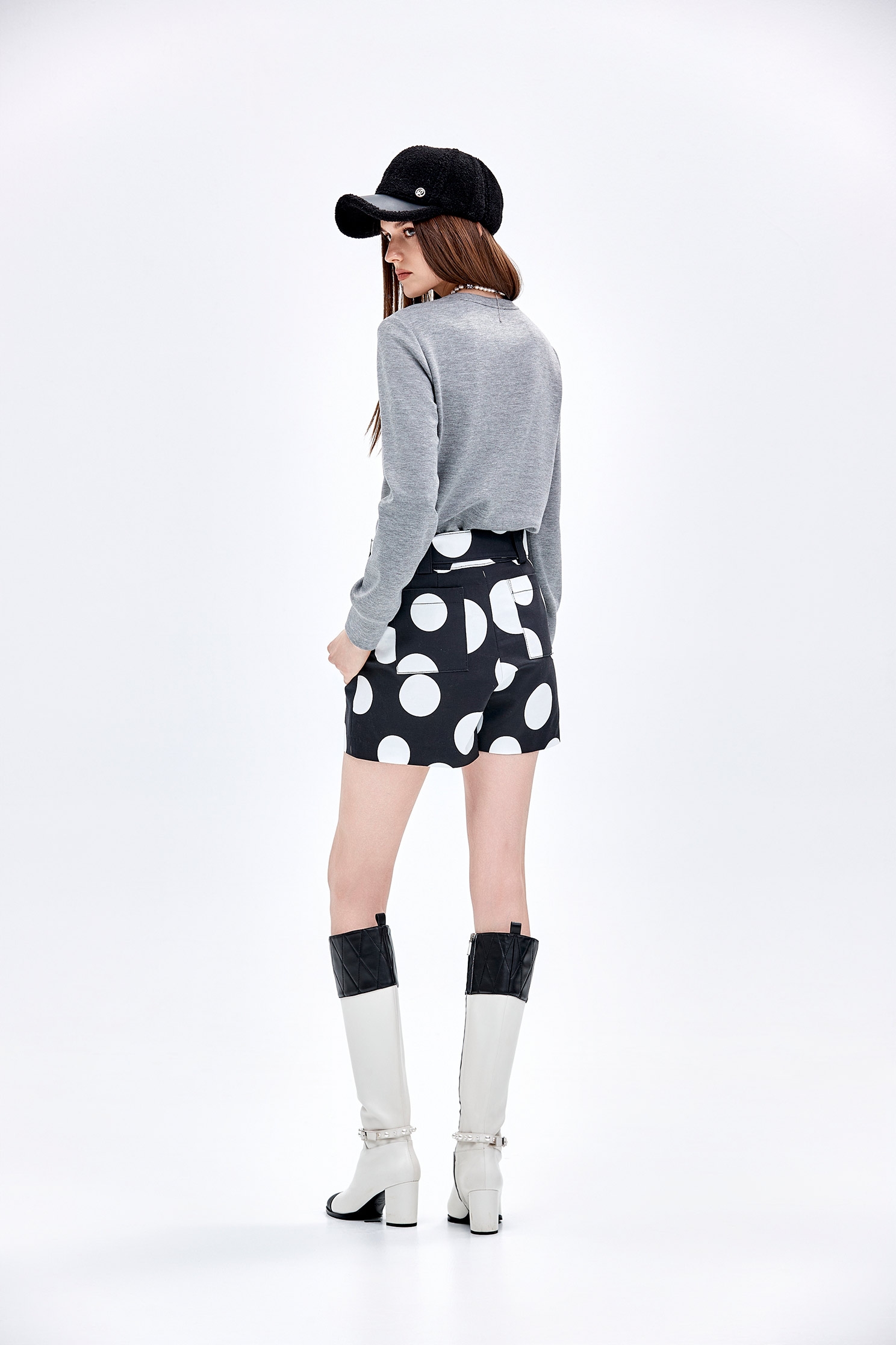 Polka Dot Belted ShortsPolka Dot Belted Shorts,dotcollection,Shorts,Season (AW) Look