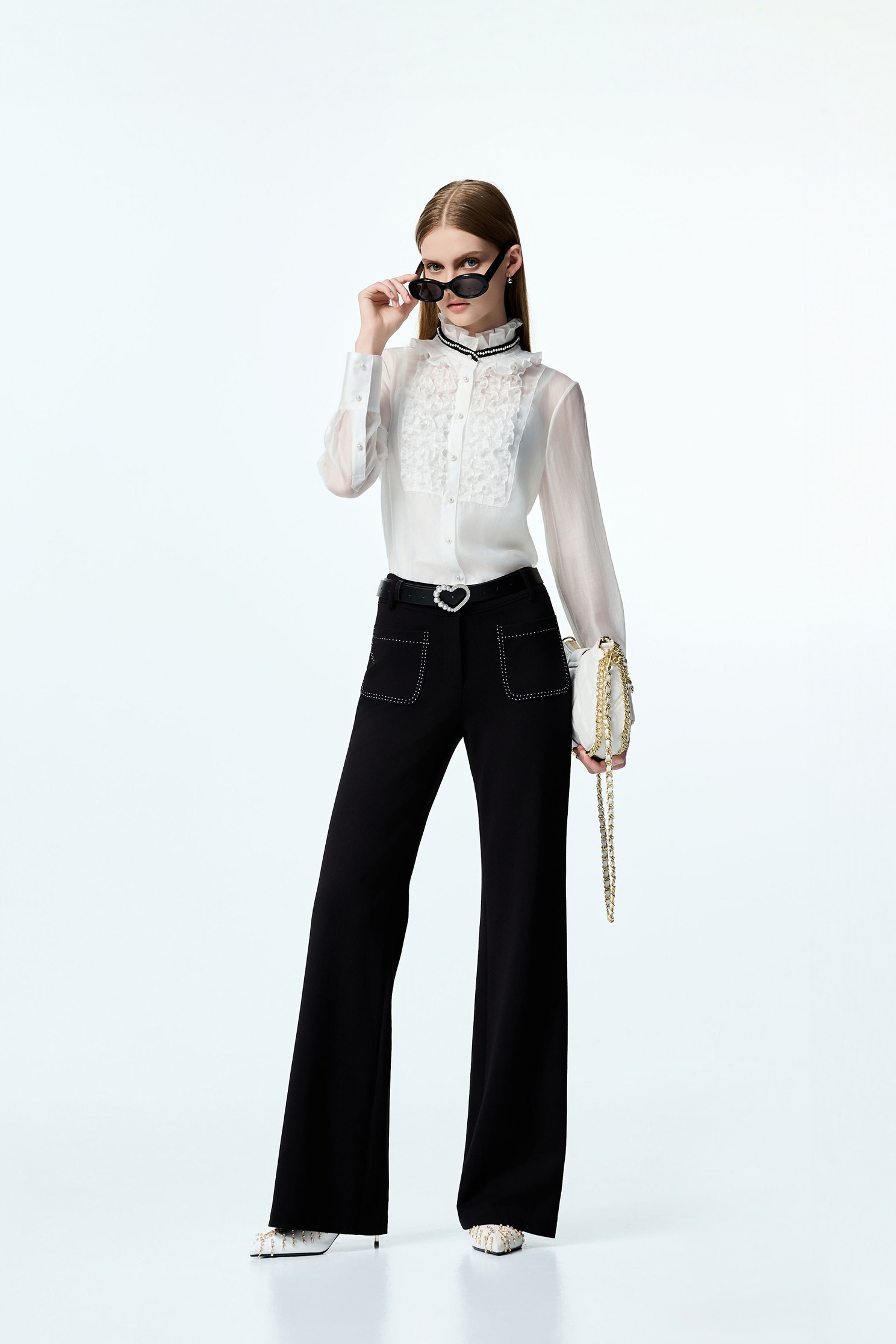 Contrast Pocket Stitch Black PantsContrast Pocket Stitch Black Pants,Culottes,Season (AW) Look,pants,Black pants
