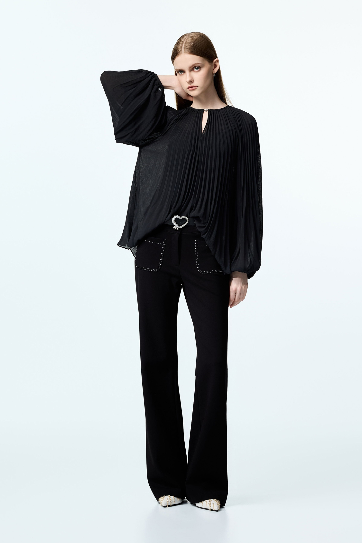 Contrast Pocket Stitch Black PantsContrast Pocket Stitch Black Pants,Culottes,Season (AW) Look,pants,Black pants
