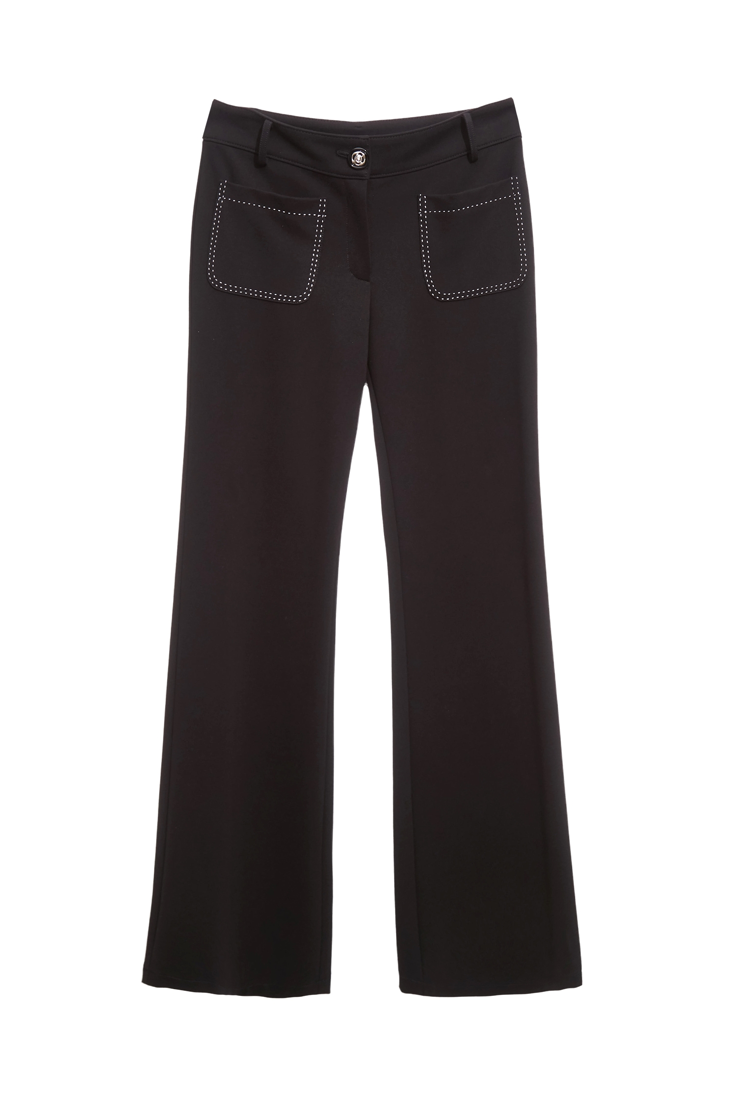 Contrast Pocket Stitch Black PantsContrast Pocket Stitch Black Pants,Culottes,Season (AW) Look,pants,Black pants