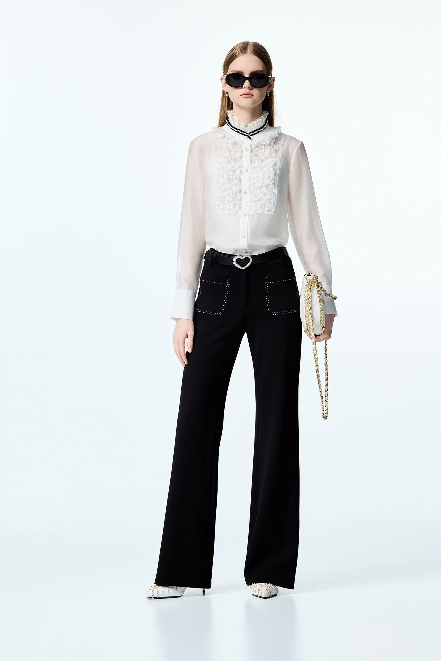 Contrast Pocket Stitch Black PantsContrast Pocket Stitch Black Pants,Culottes,Season (AW) Look,pants,Black pants