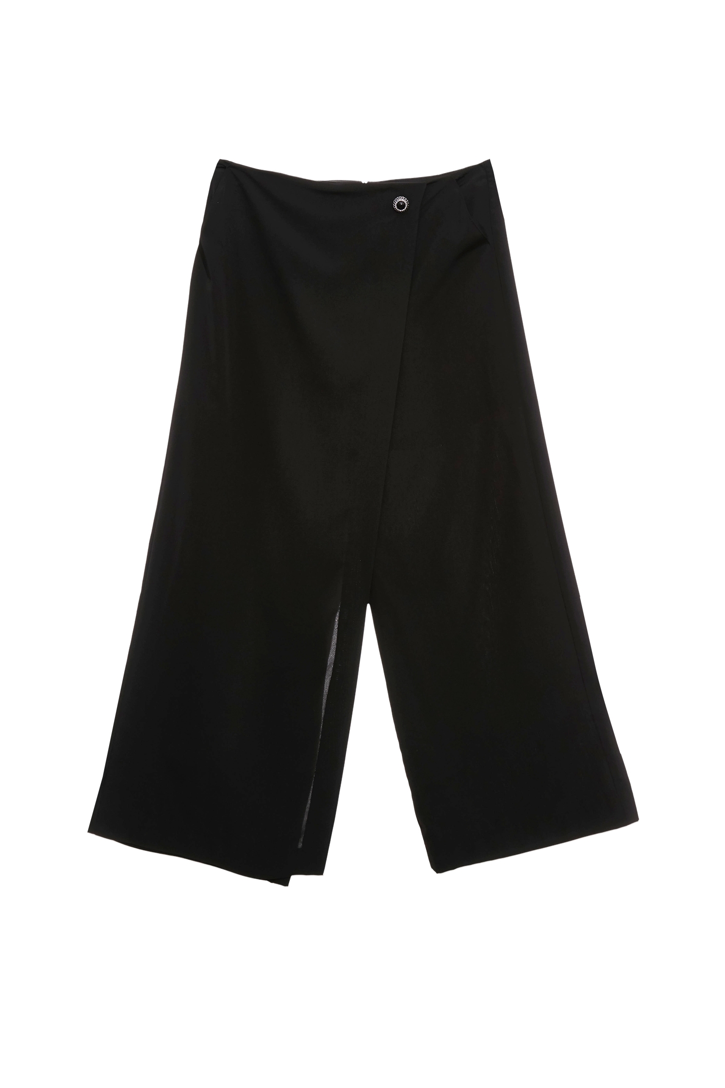 Front Panel Wide Leg PantsFront Panel Wide Leg Pants,Season (AW) Look,pants,Skorts,Black pants