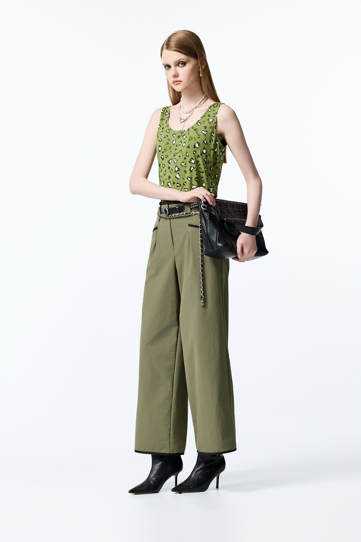 Contrast Trim Detail Army Green PantsContrast Trim Detail Army Green Pants,Office Looks,Culottes,Season (AW) Look,Skinny pants,Culottes