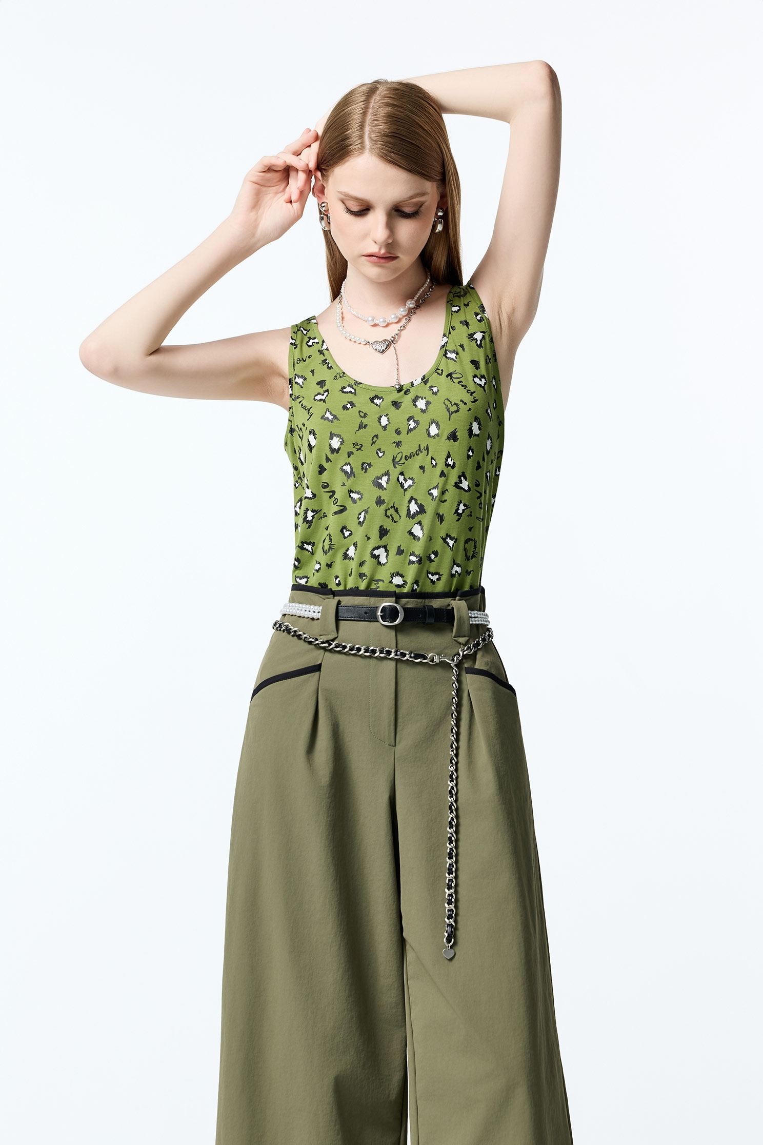 Contrast Trim Detail Army Green PantsContrast Trim Detail Army Green Pants,Office Looks,Culottes,Season (AW) Look,Skinny pants,Culottes