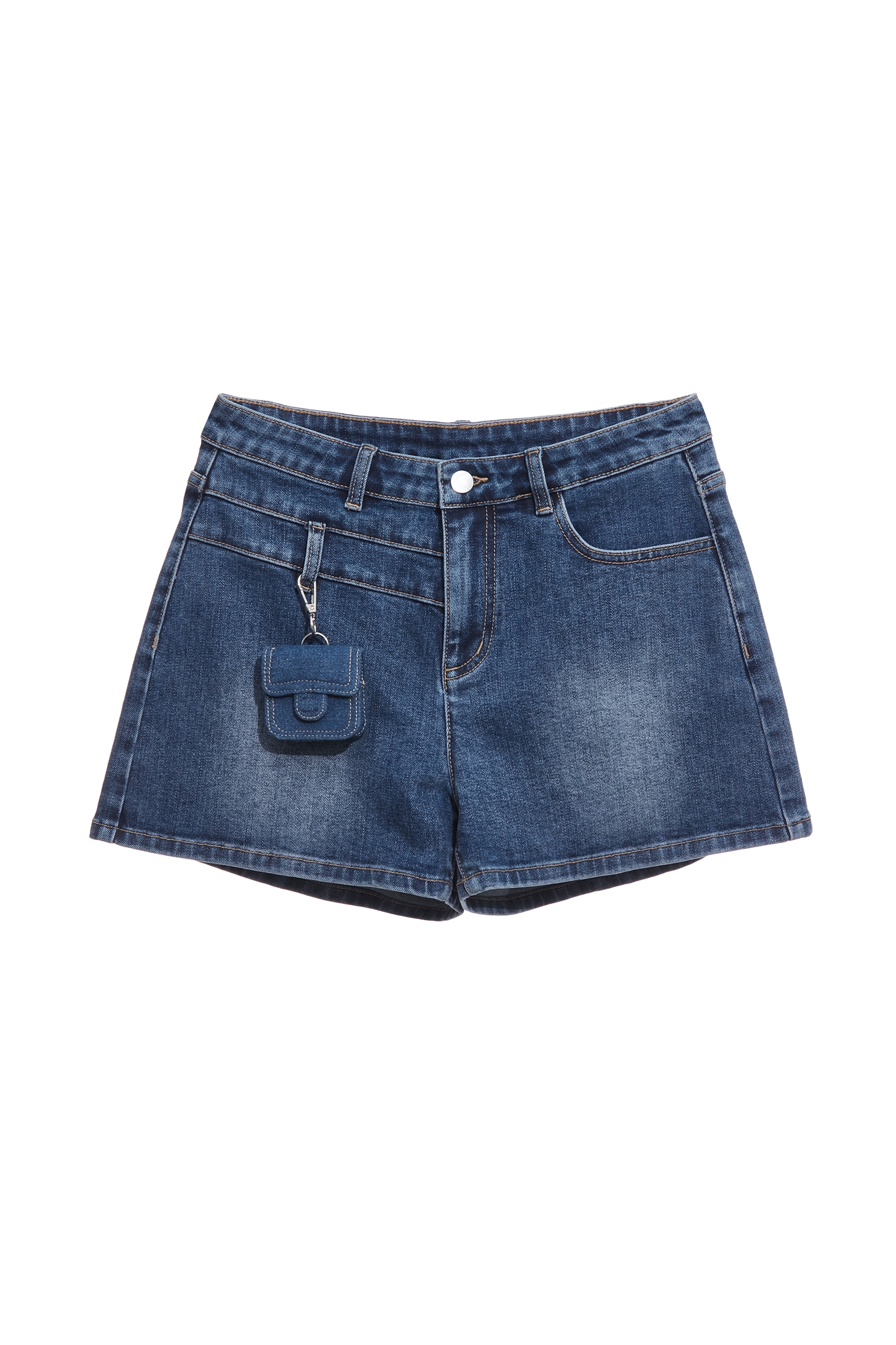 Denim Shorts With Coin Purse Accessory DetailDenim Shorts With Coin Purse Accessory Detail,Denim,Denim,Denim shorts,Shorts,Season (AW) Look,Valentine,upperclass