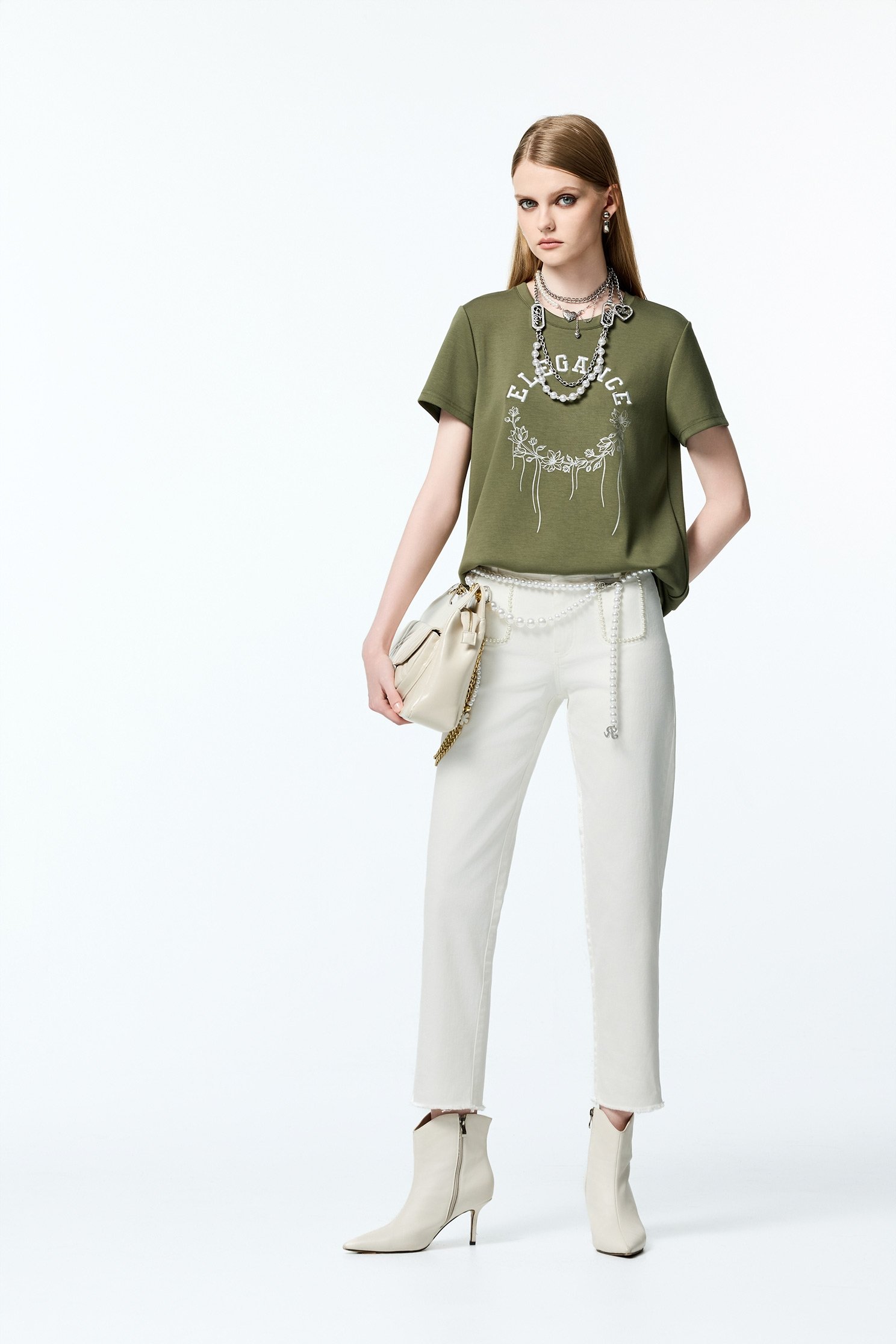 Patch Pockets White JeansPatch Pockets White Jeans,Office Looks,Denim,Denim,Jeans,pearl,Season (AW) Look,Valentine,Cotton